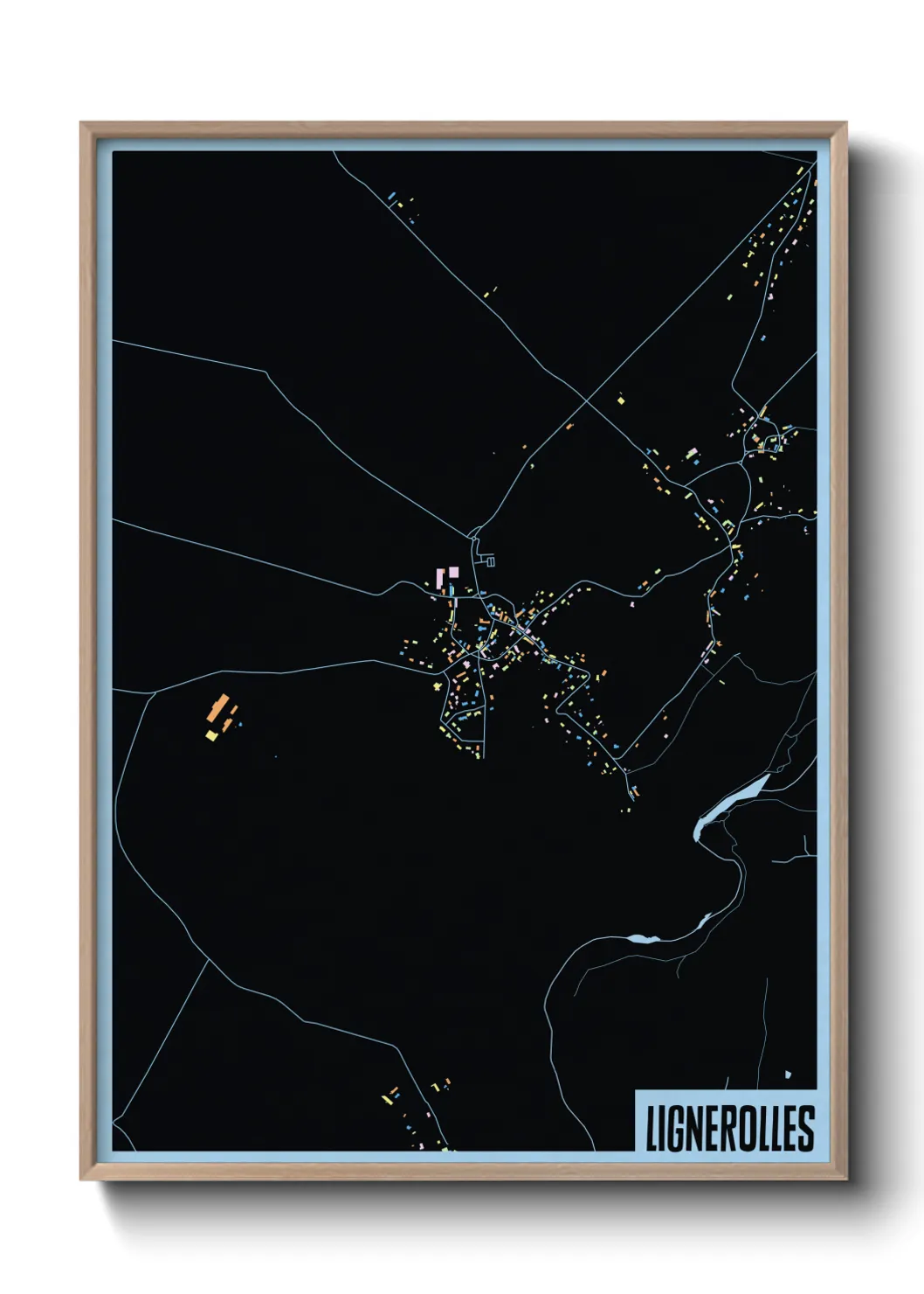 Une affiche de carte sur Lignerolles