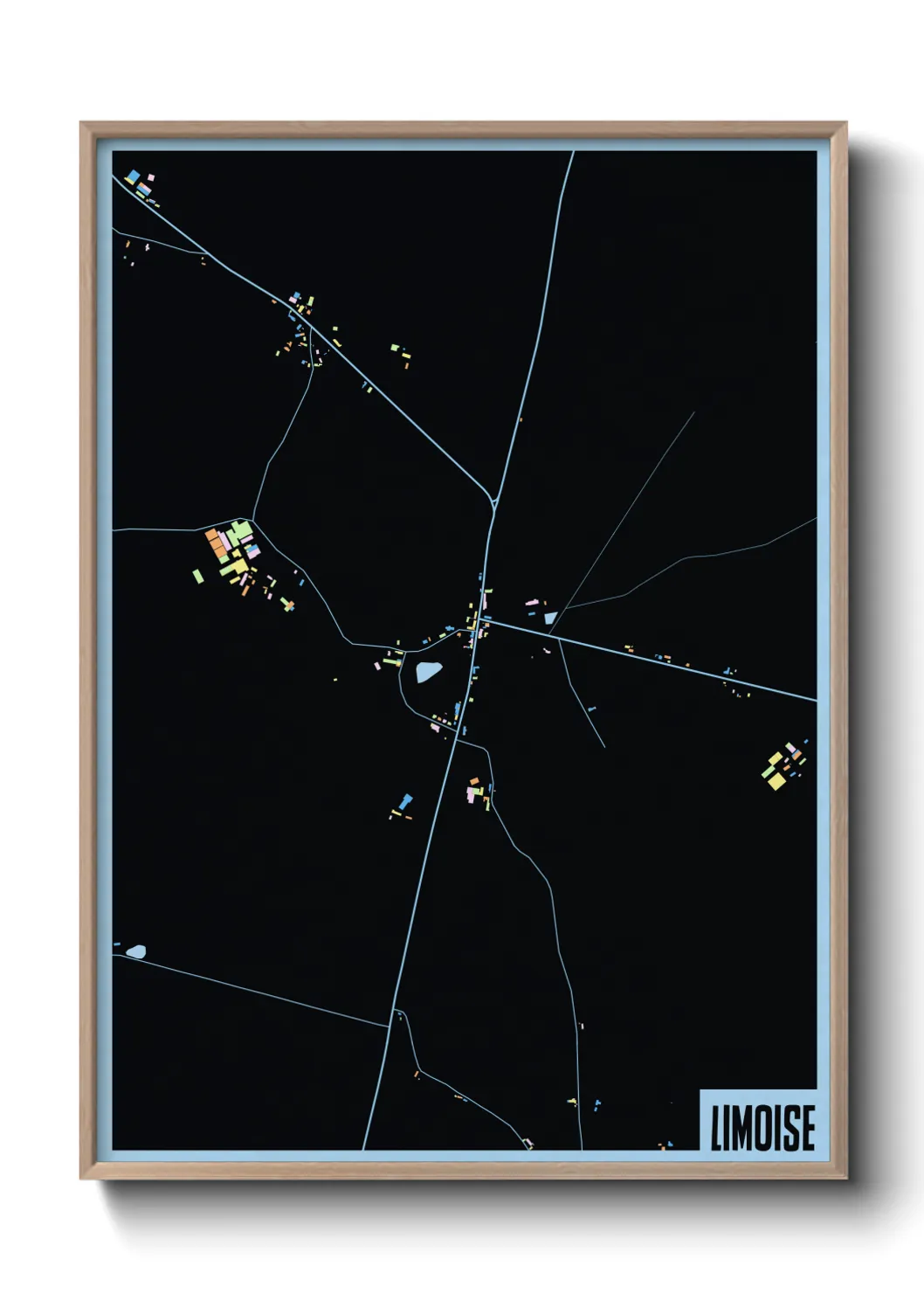 Une affiche de carte sur Limoise