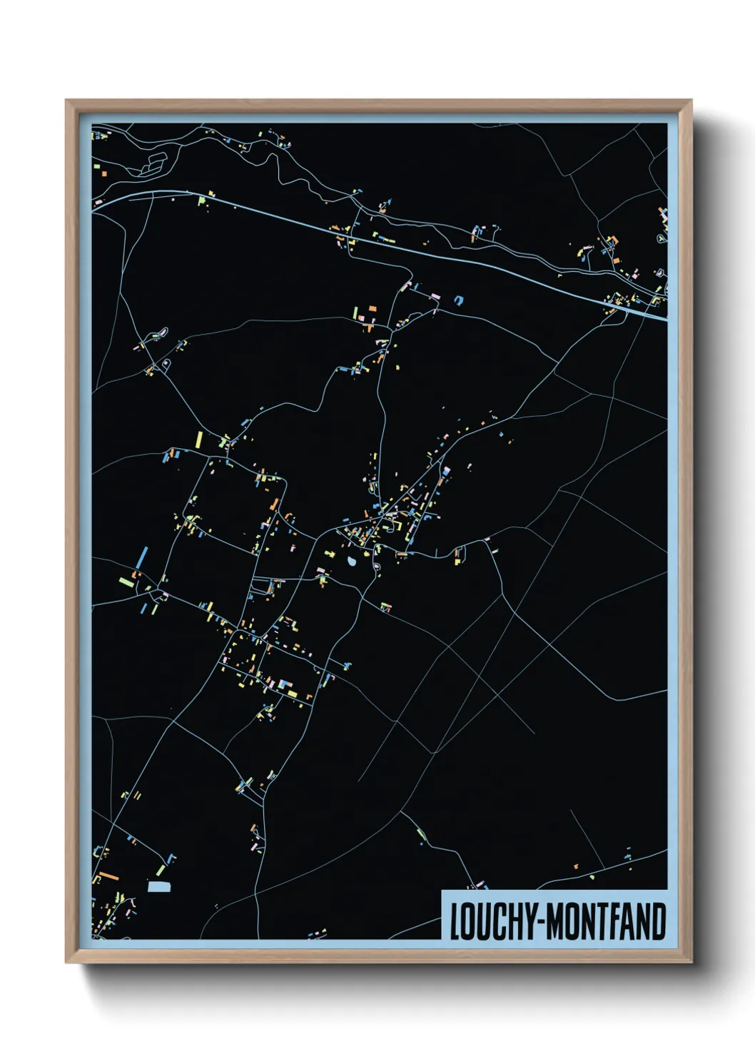 Une affiche de carte sur Louchy-Montfand