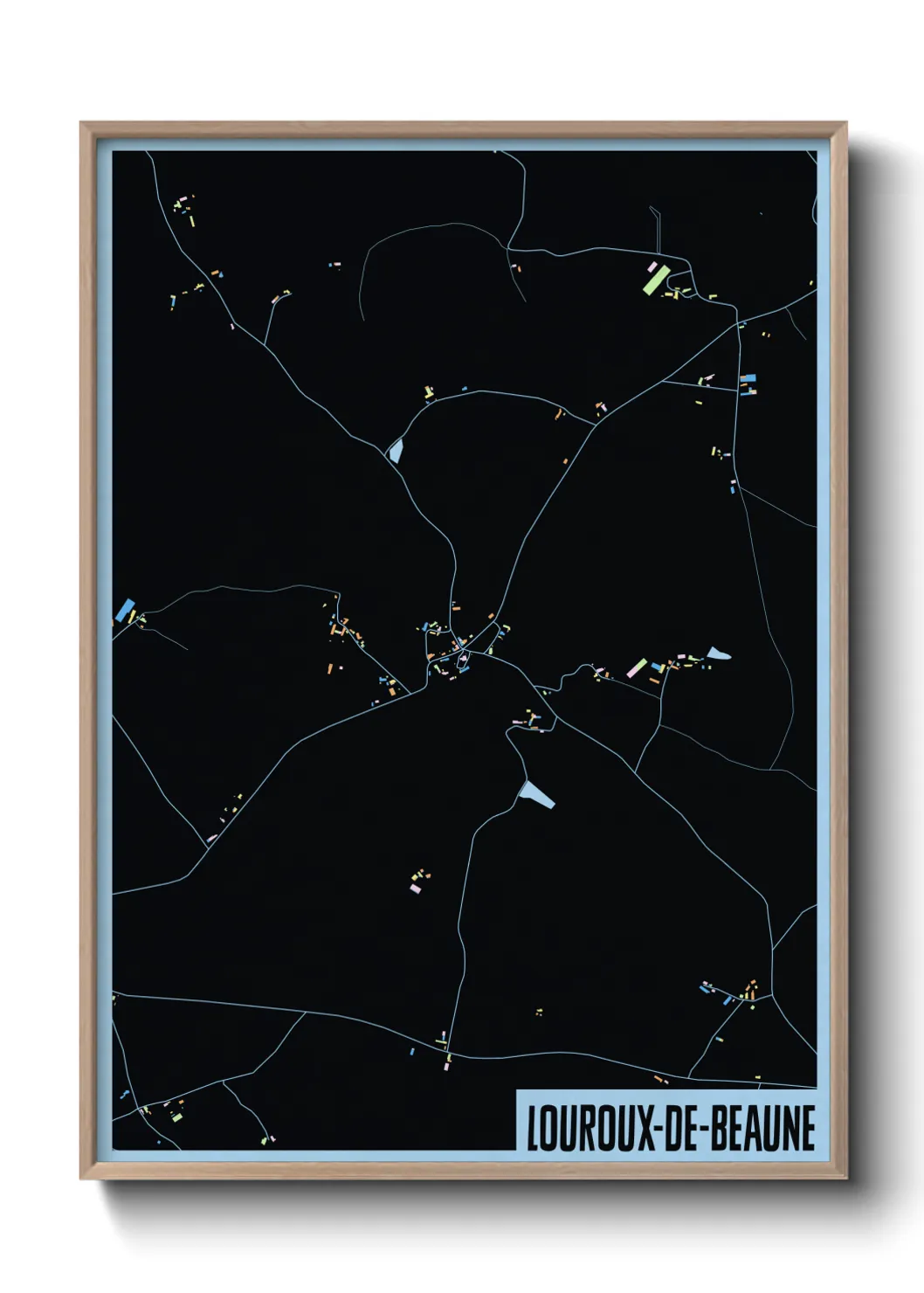 Une affiche de carte sur Louroux-de-Beaune