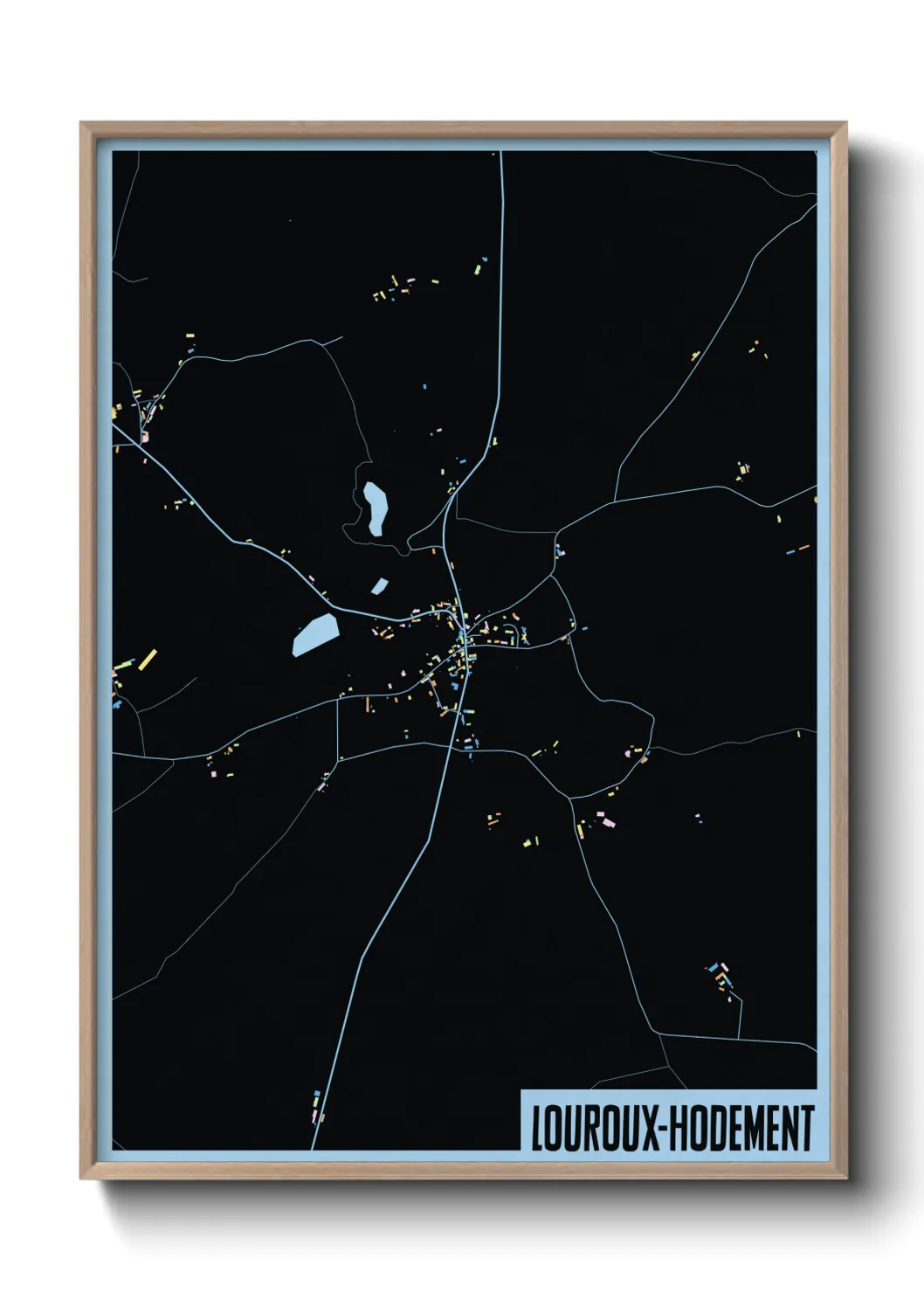 Une affiche de carte sur Louroux-Hodement