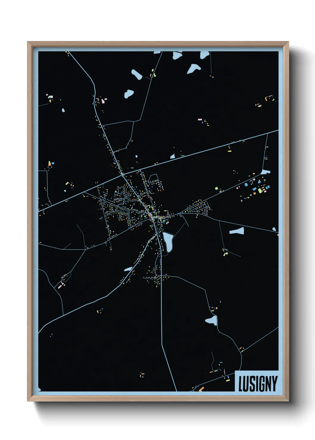 Une affiche de carte sur Lusigny