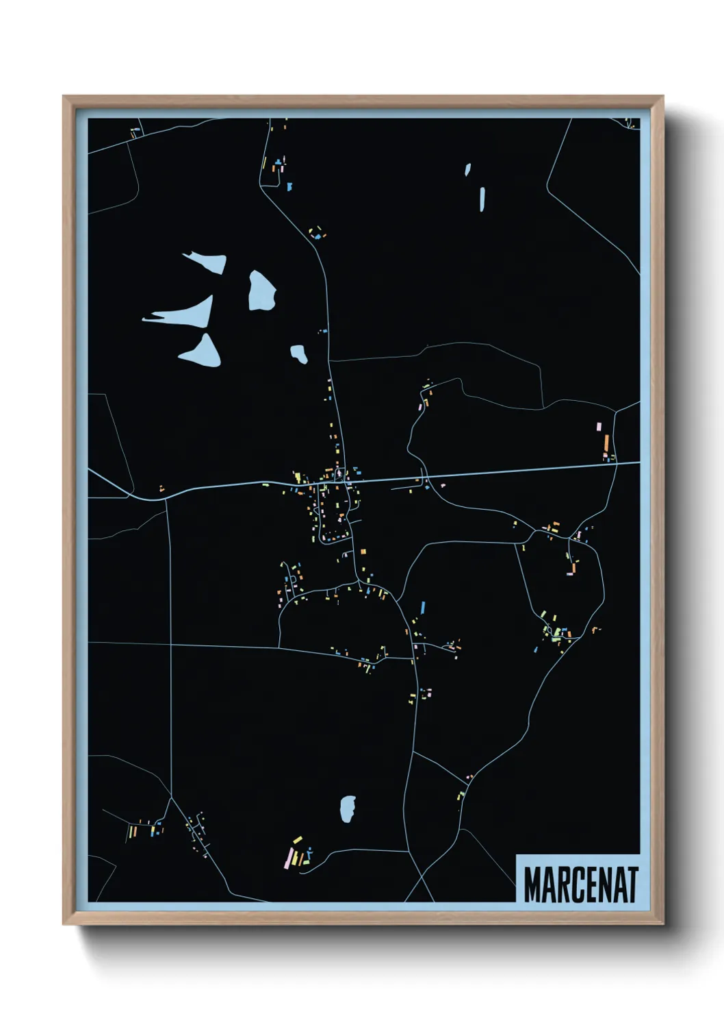 Une affiche de carte sur Marcenat