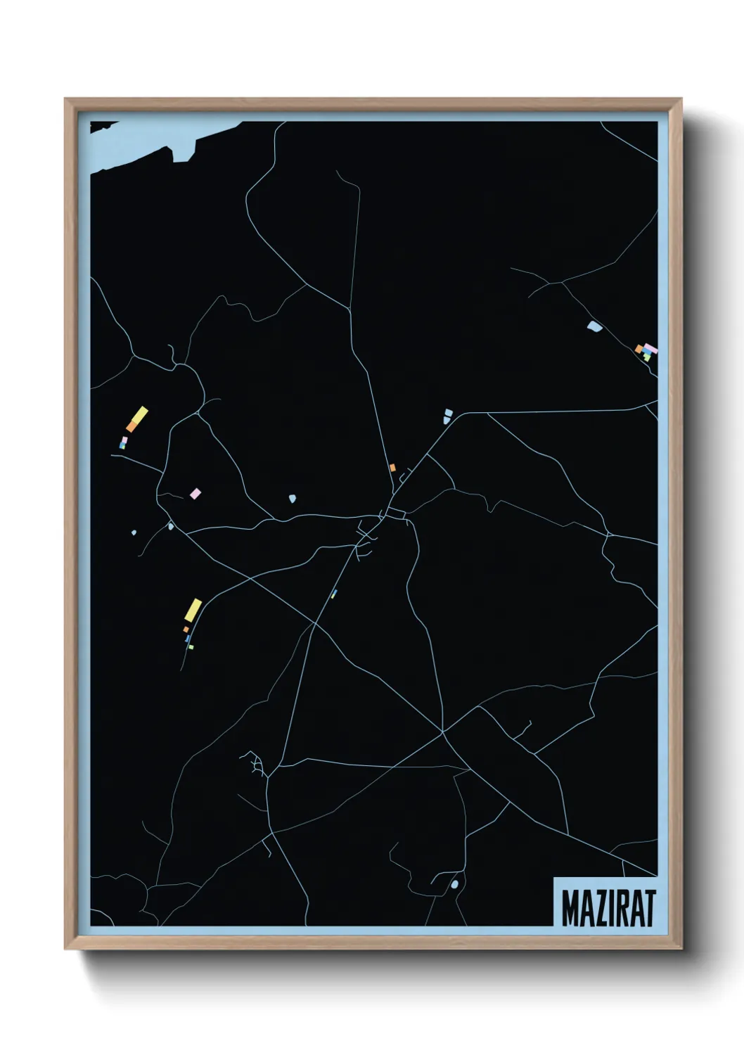 Une affiche de carte sur Mazirat