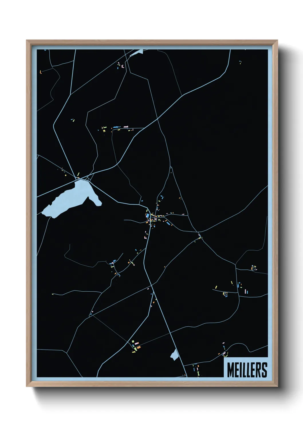 Une affiche de carte sur Meillers