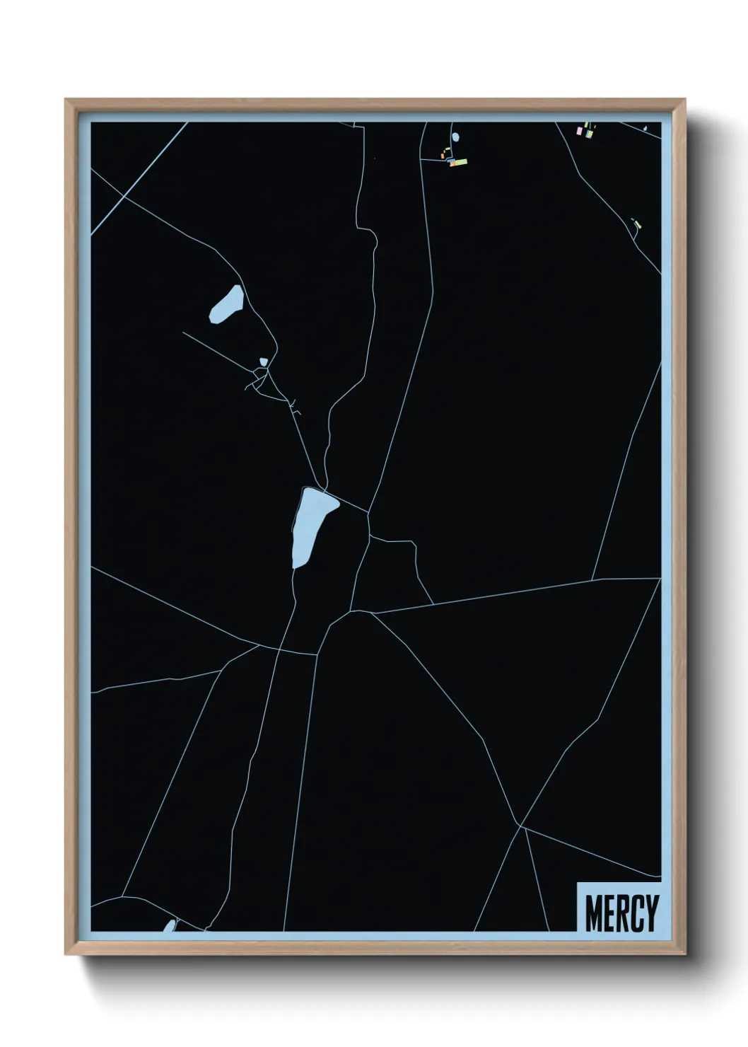 Une affiche de carte sur Mercy