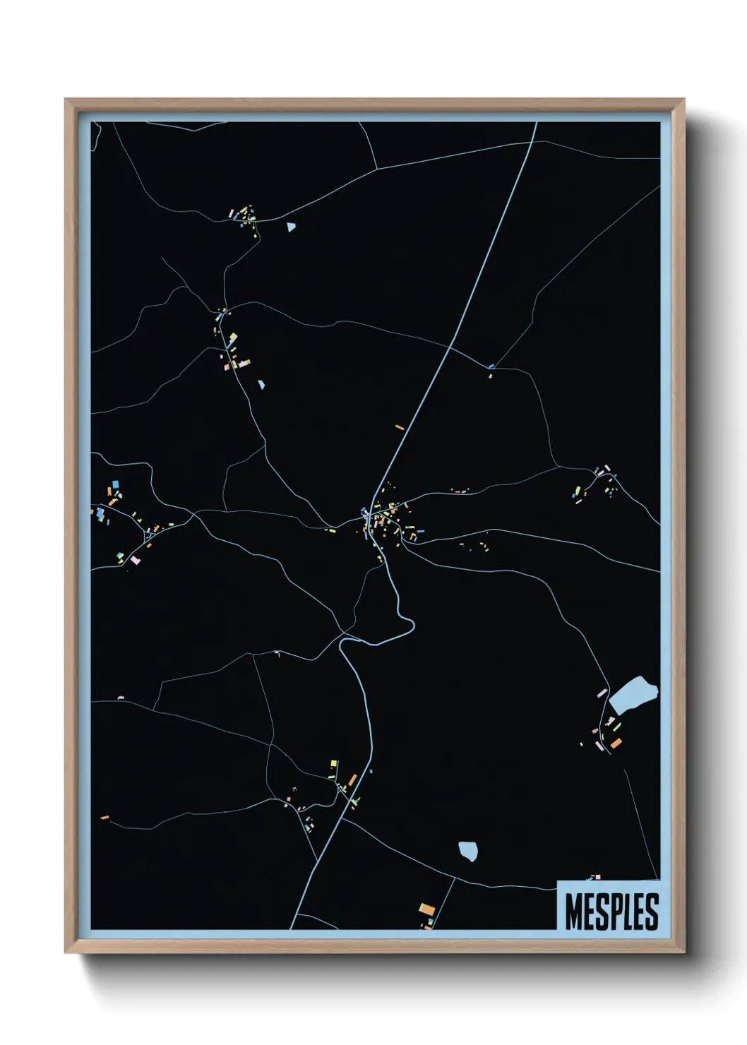 Une affiche de carte sur Mesples