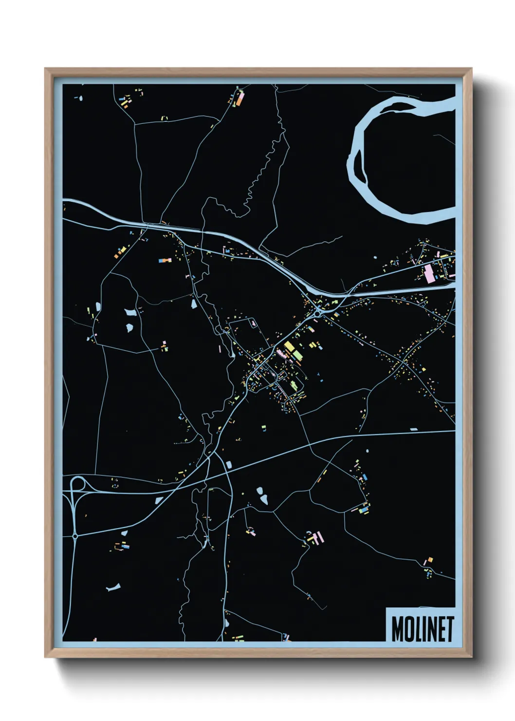 Une affiche de carte sur Molinet