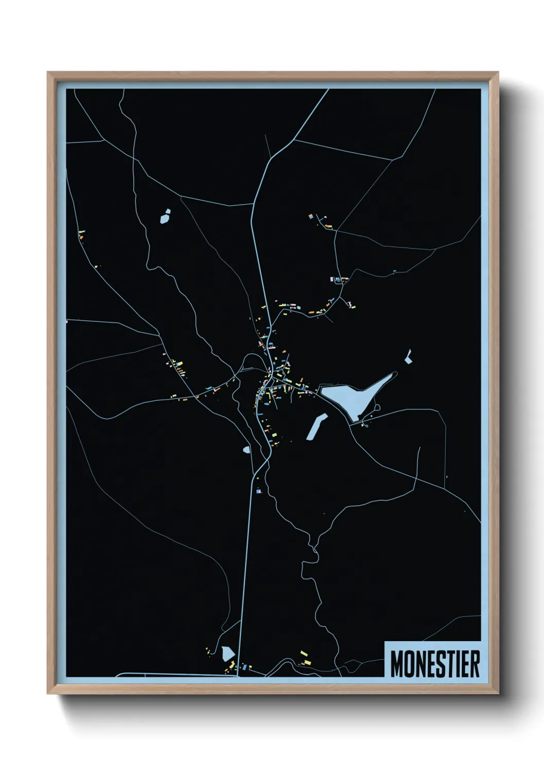 Une affiche de carte sur Monestier