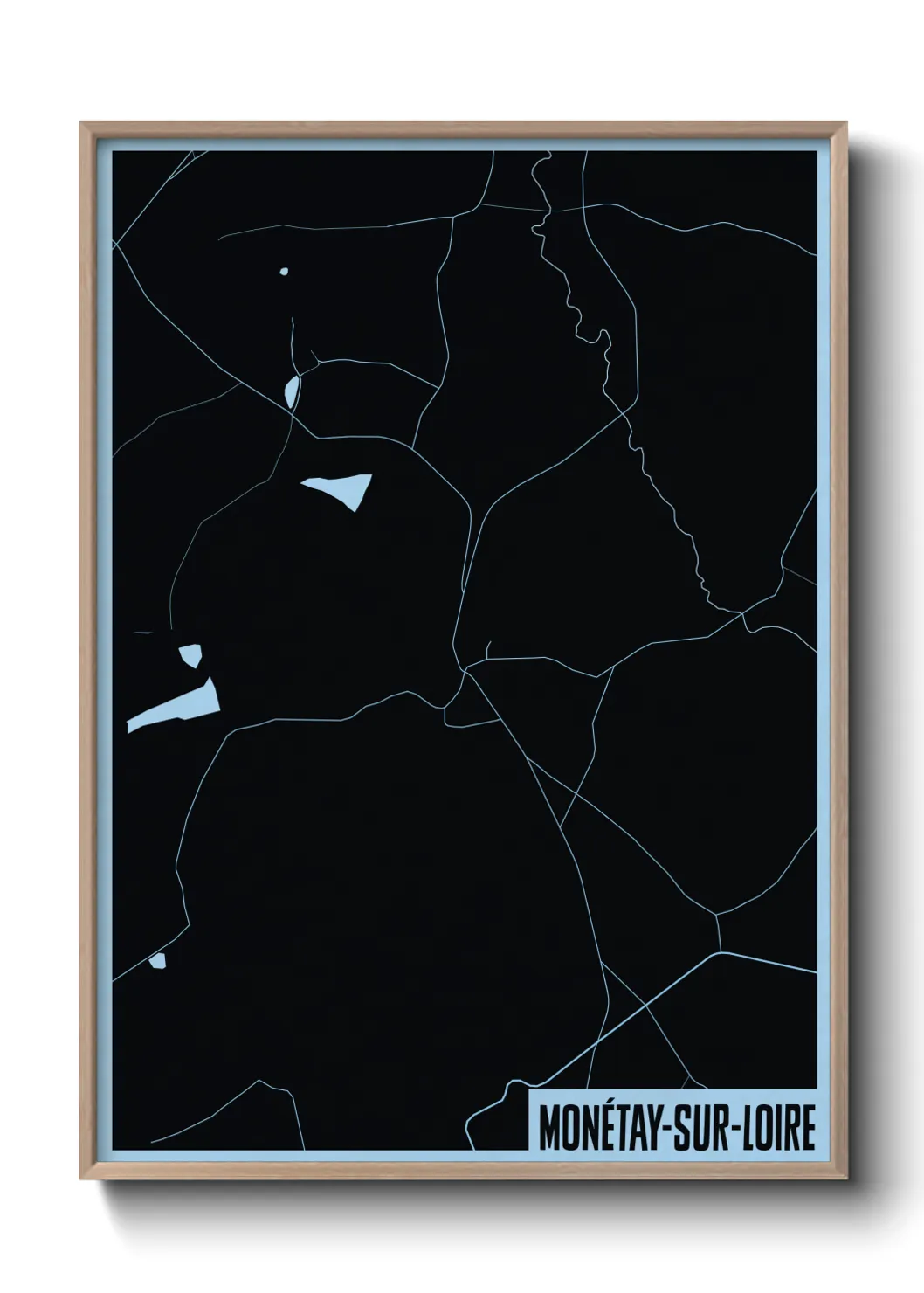 Une affiche de carte sur Monétay-sur-Loire