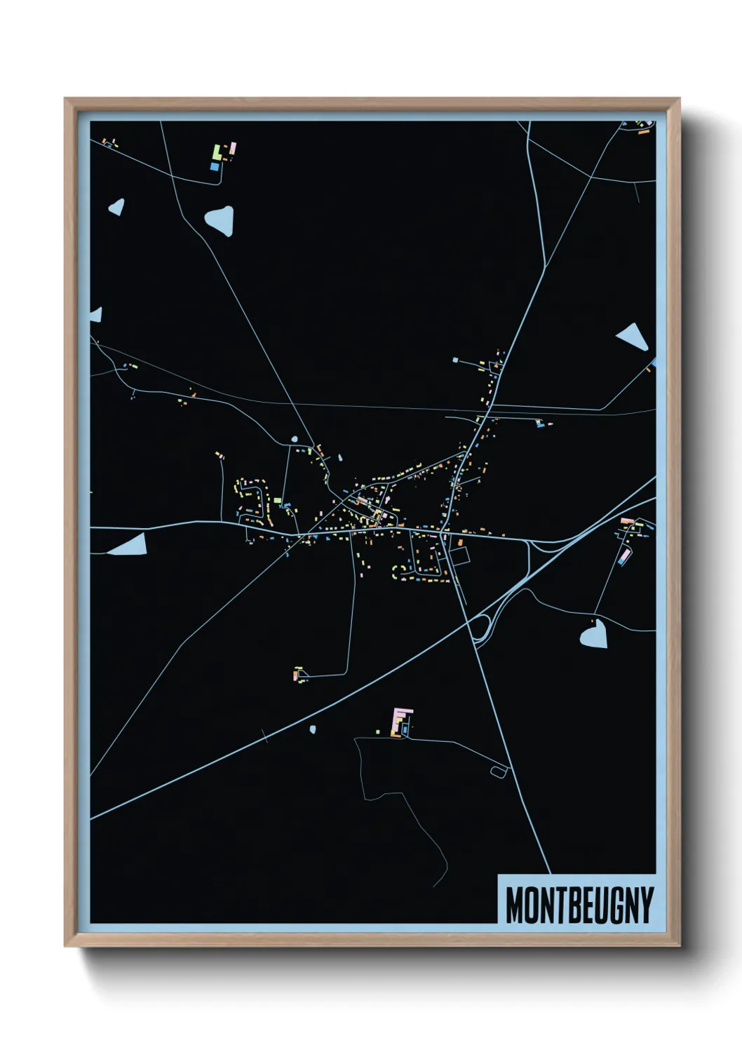 Une affiche de carte sur Montbeugny