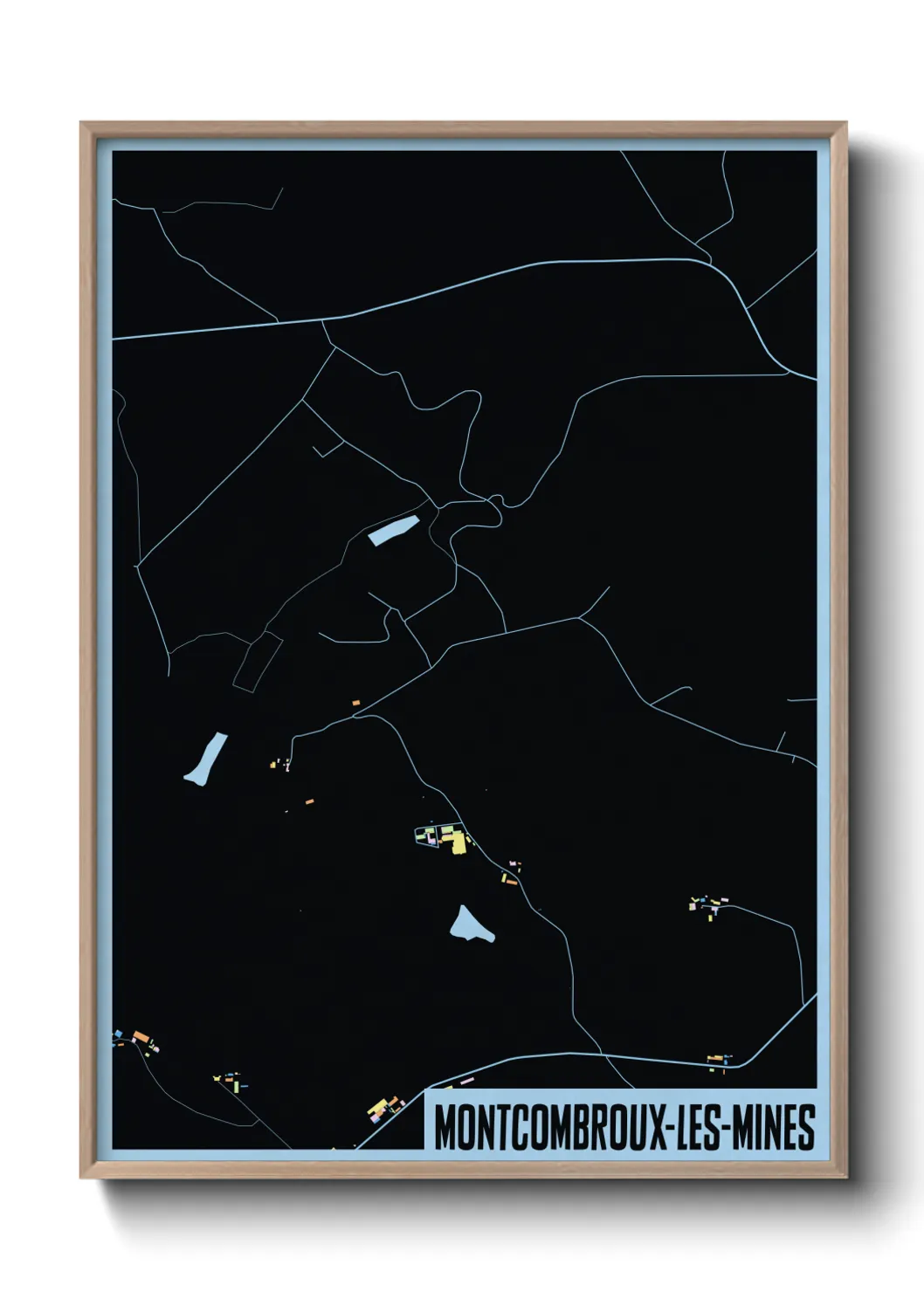 Une affiche de carte sur Montcombroux-les-Mines