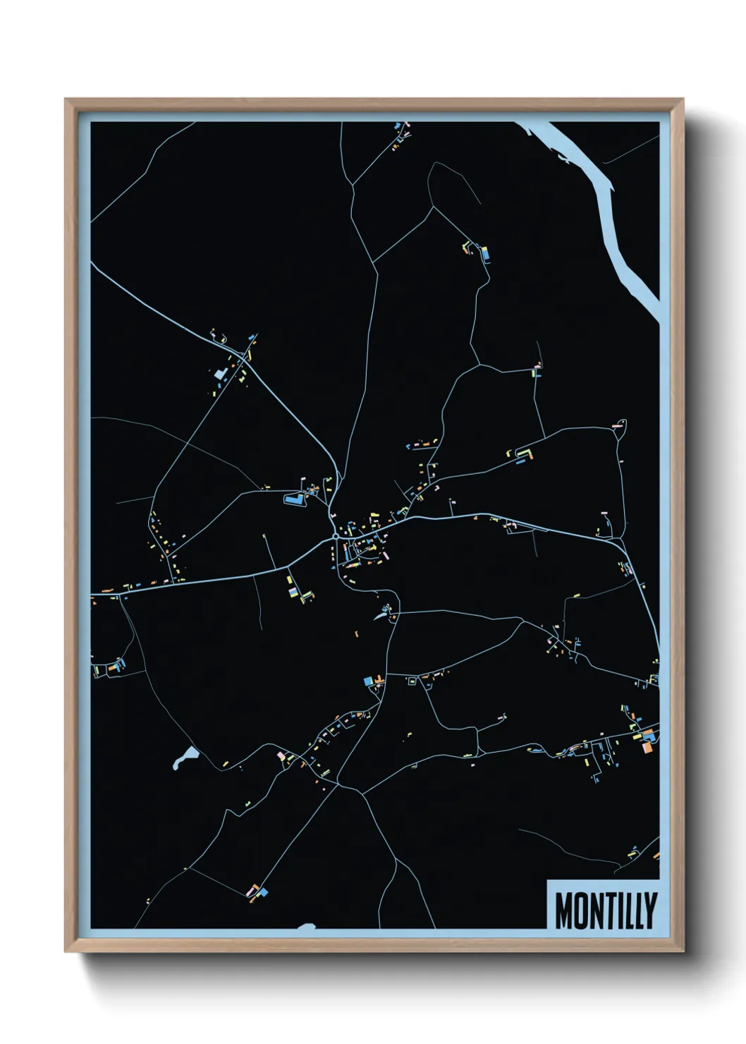 Une affiche de carte sur Montilly