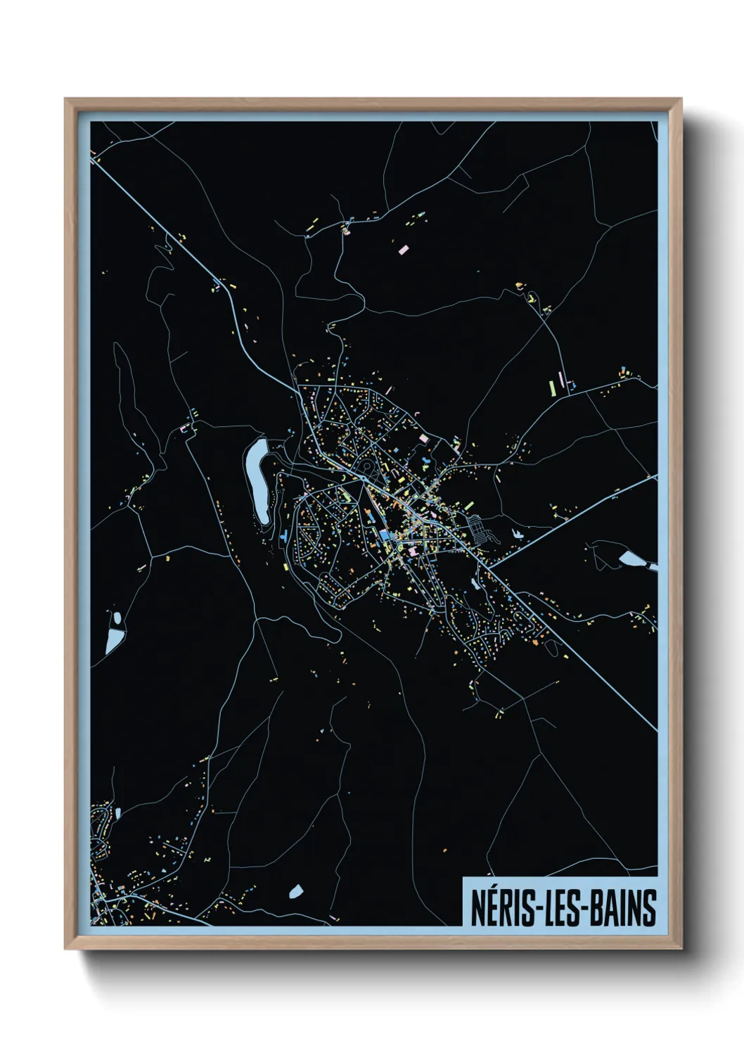 Une affiche de carte sur Néris-les-Bains