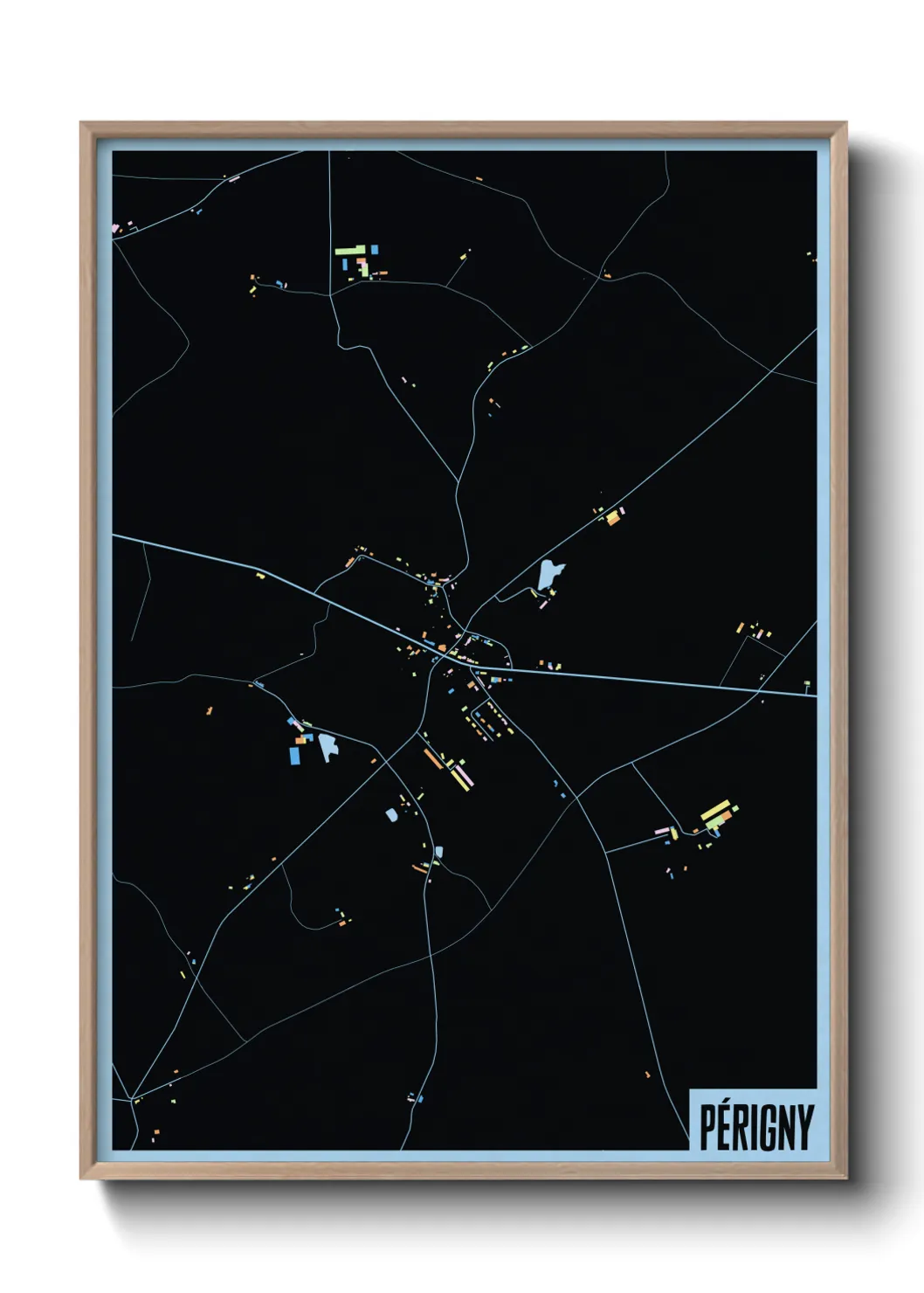 Une affiche de carte sur Périgny