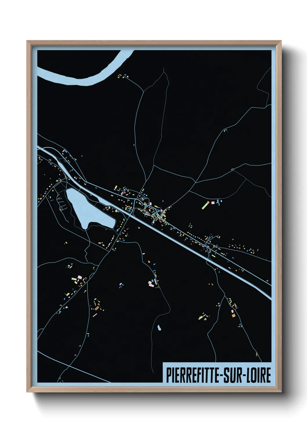 Une affiche de carte sur Pierrefitte-sur-Loire