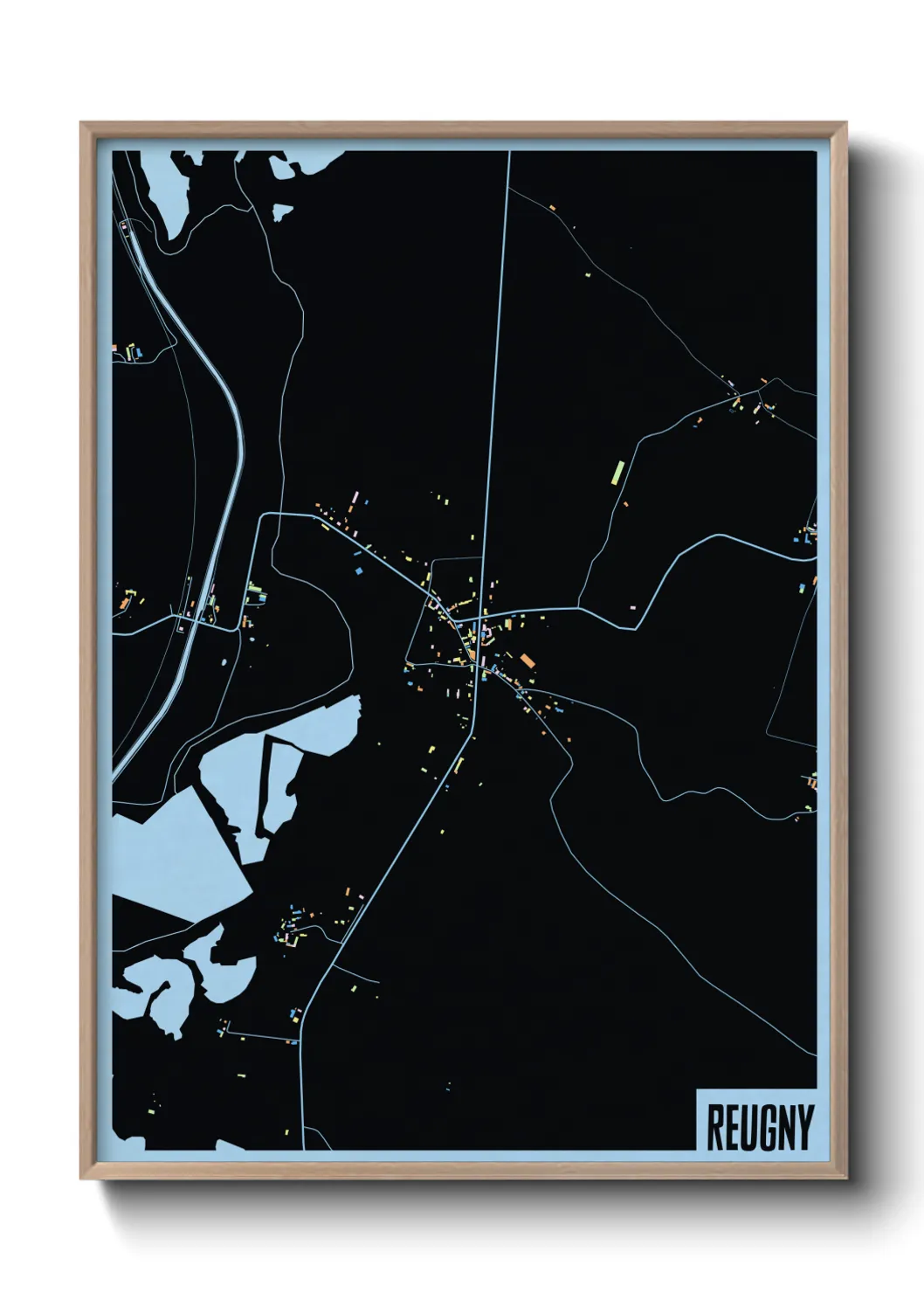 Une affiche de carte sur Reugny