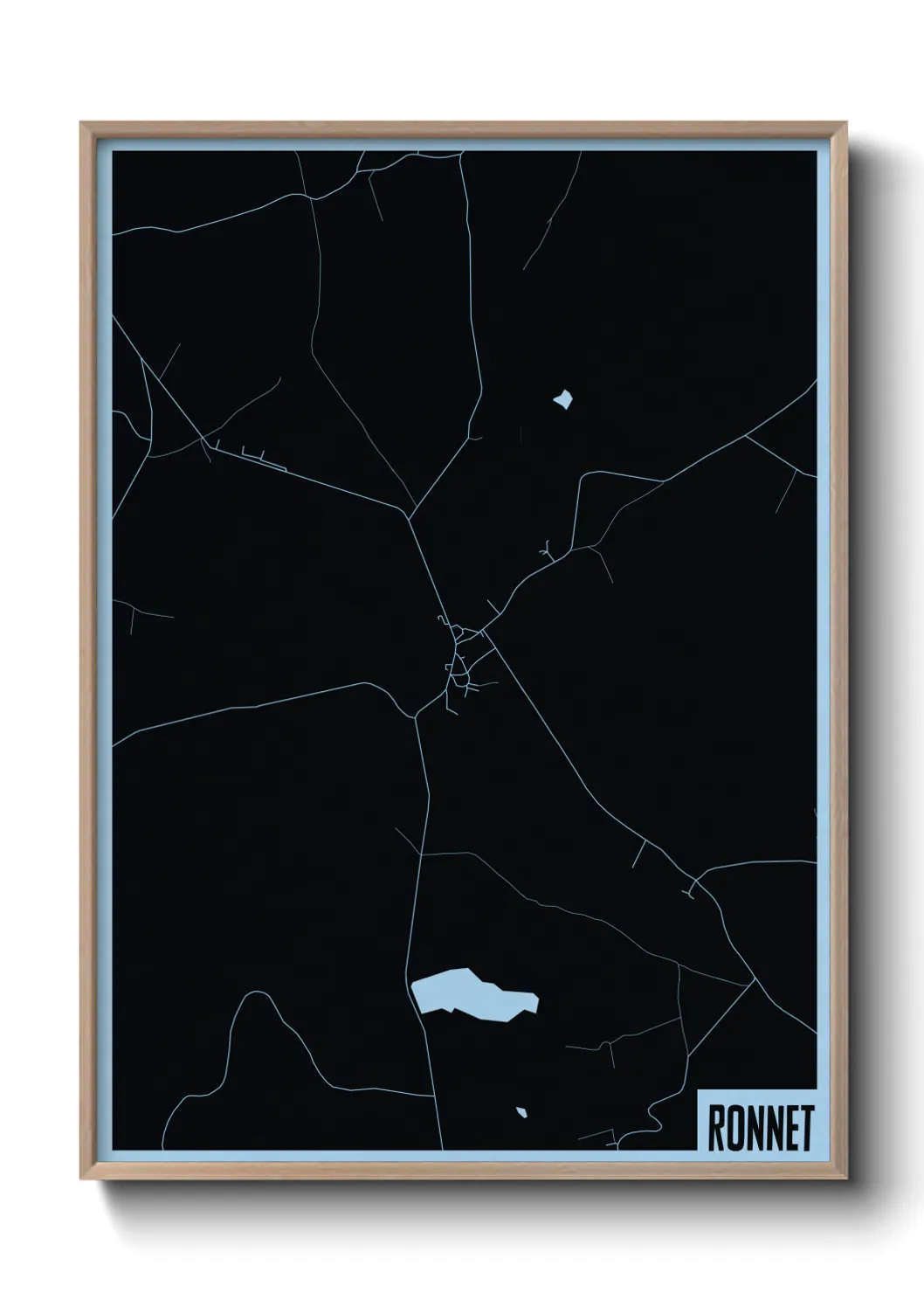 Une affiche de carte sur Ronnet