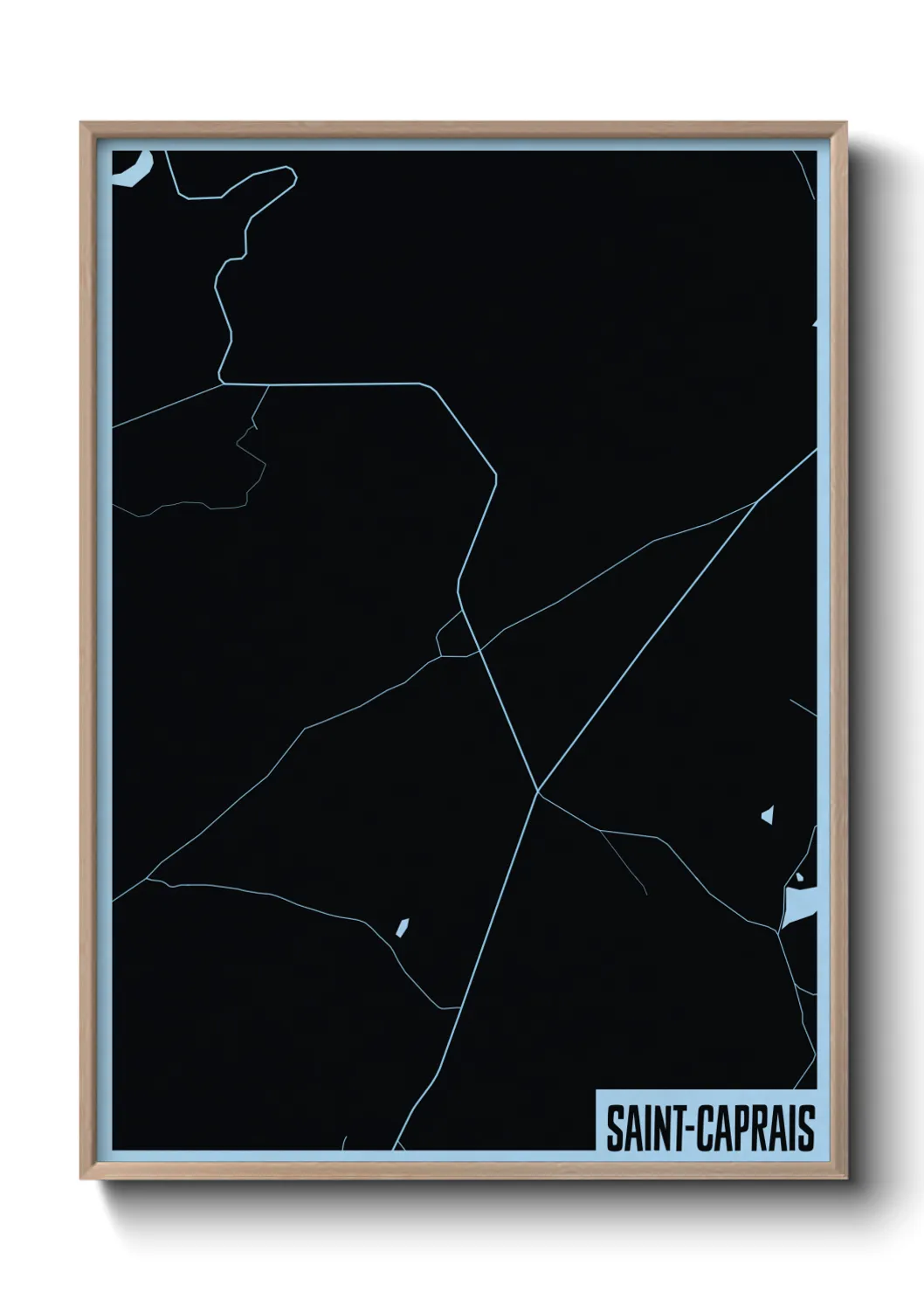 Une affiche de carte sur Saint-Caprais