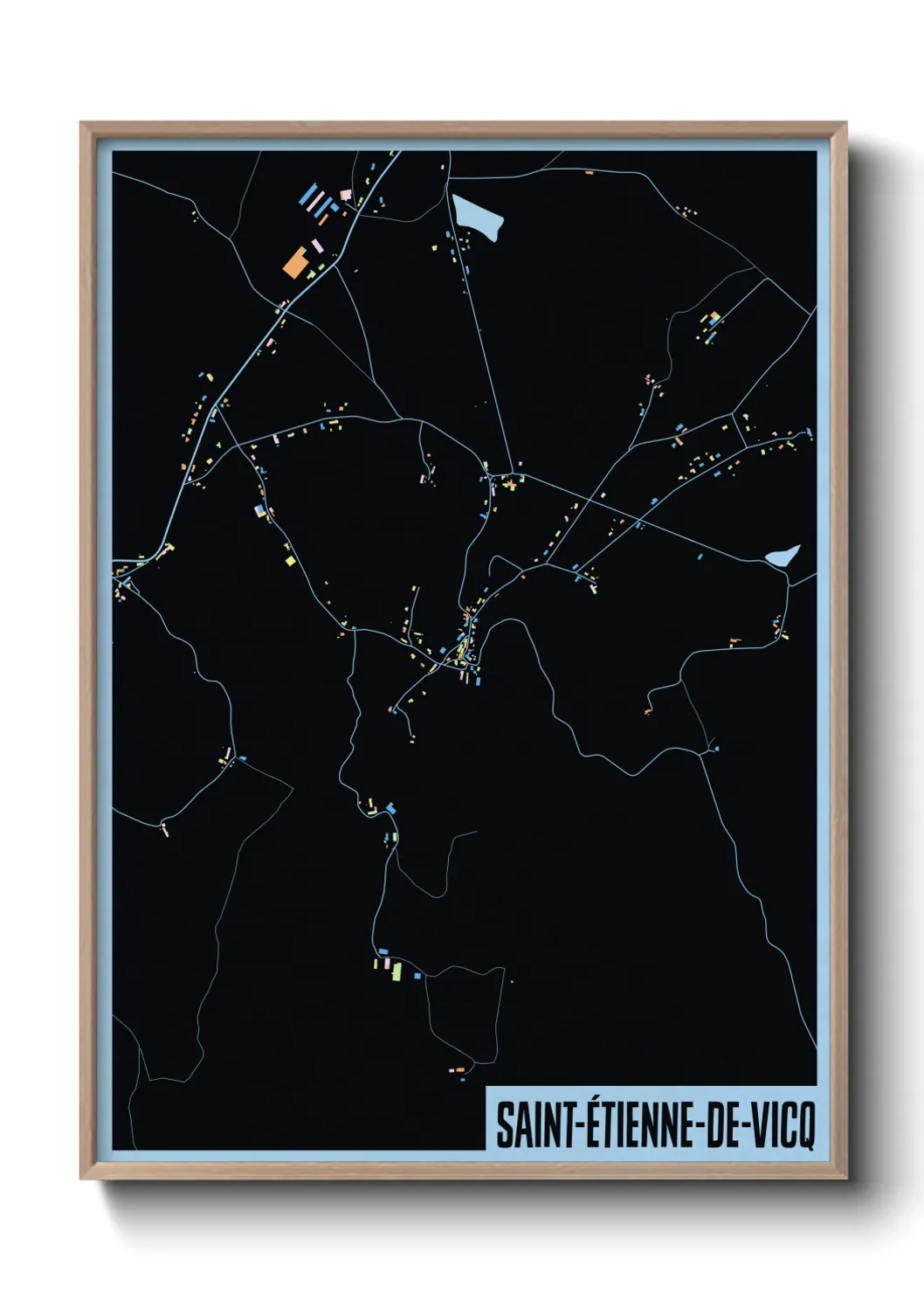 Une affiche de carte sur Saint-Étienne-de-Vicq