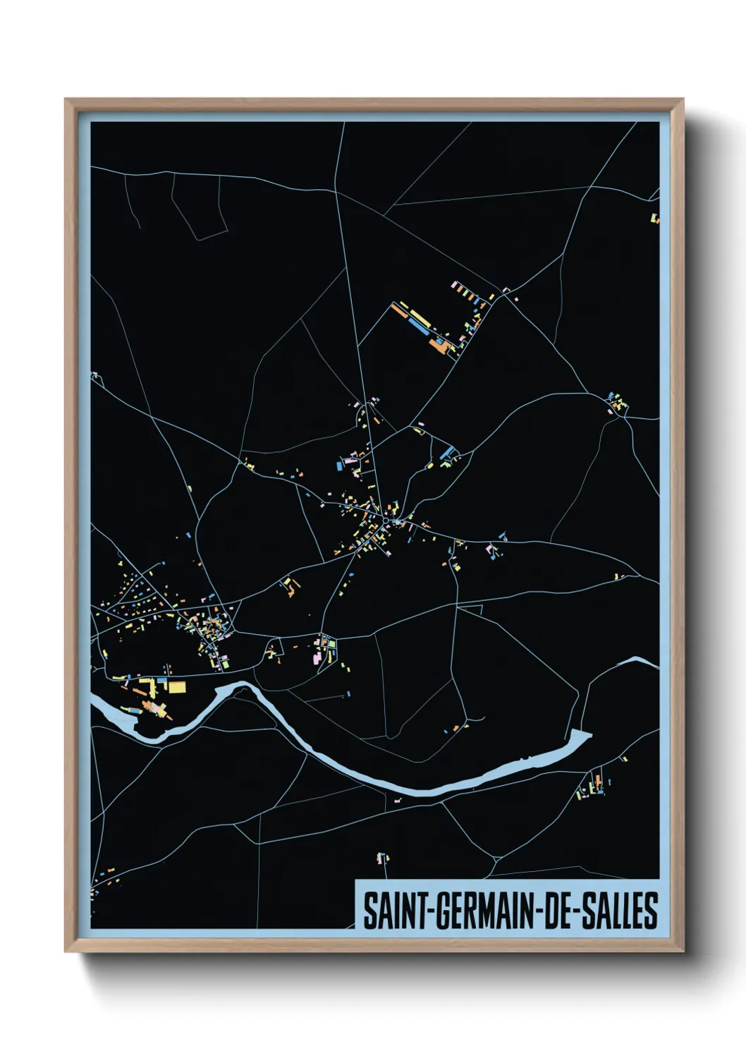 Une affiche de carte sur Saint-Germain-de-Salles