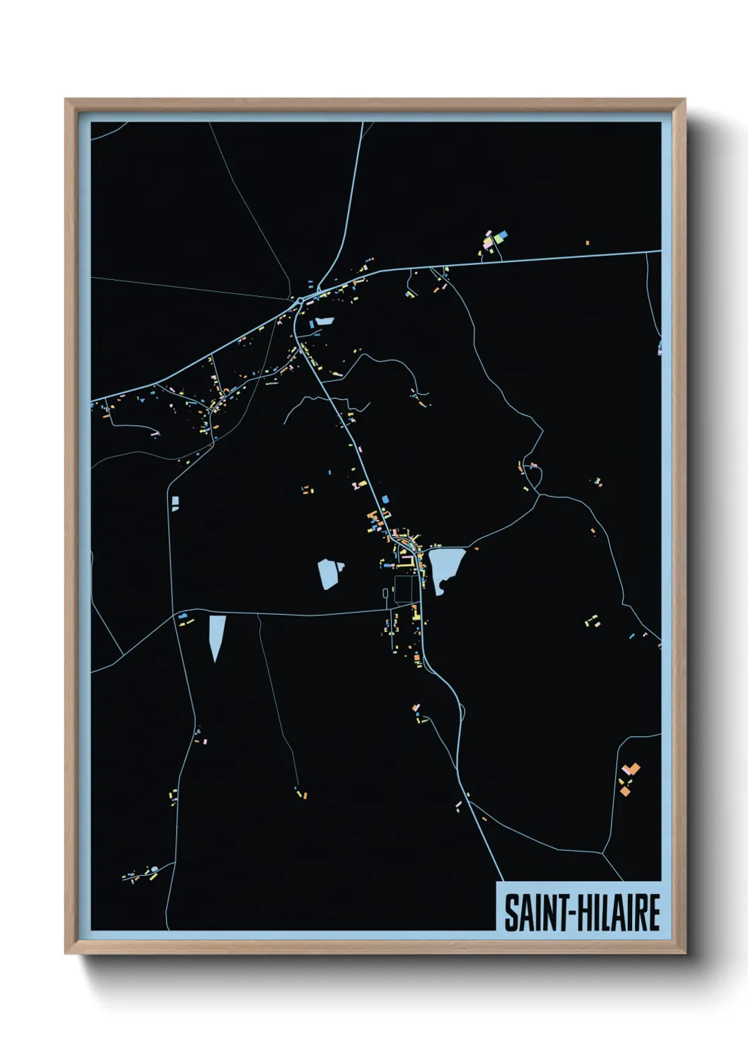 Une affiche de carte sur Saint-Hilaire