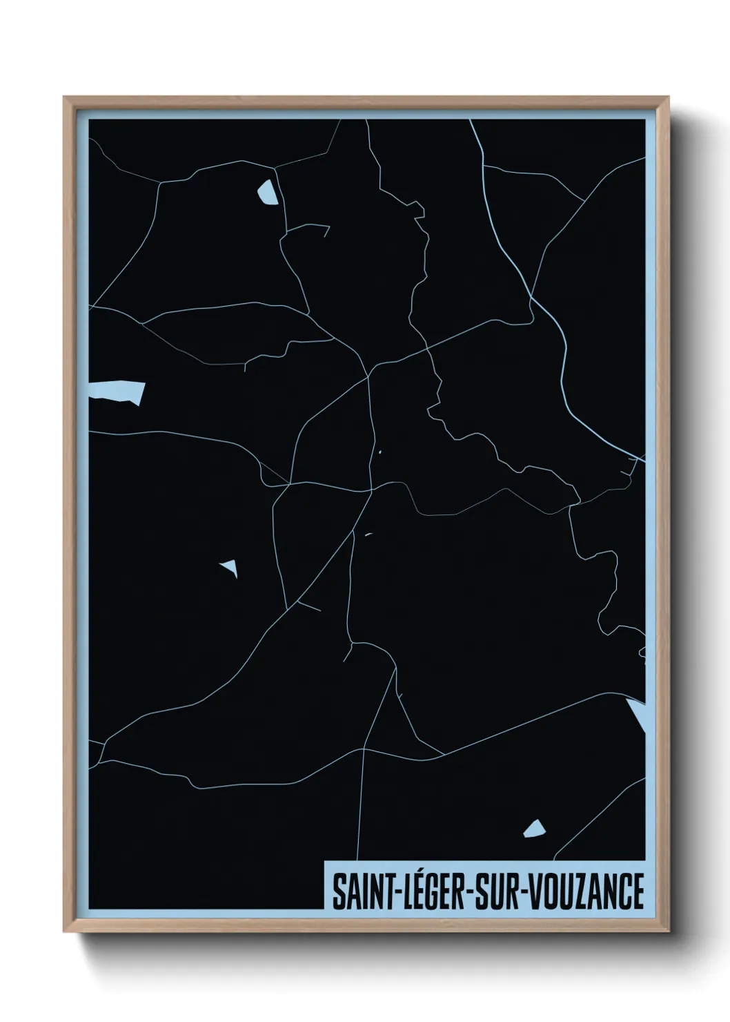 Une affiche de carte sur Saint-Léger-sur-Vouzance