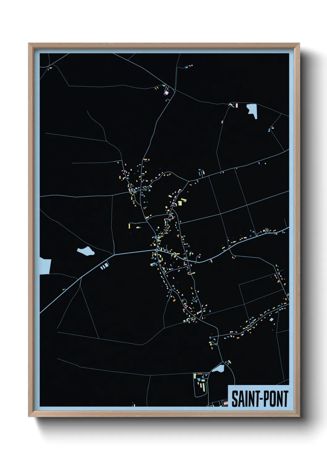 Une affiche de carte sur Saint-Pont