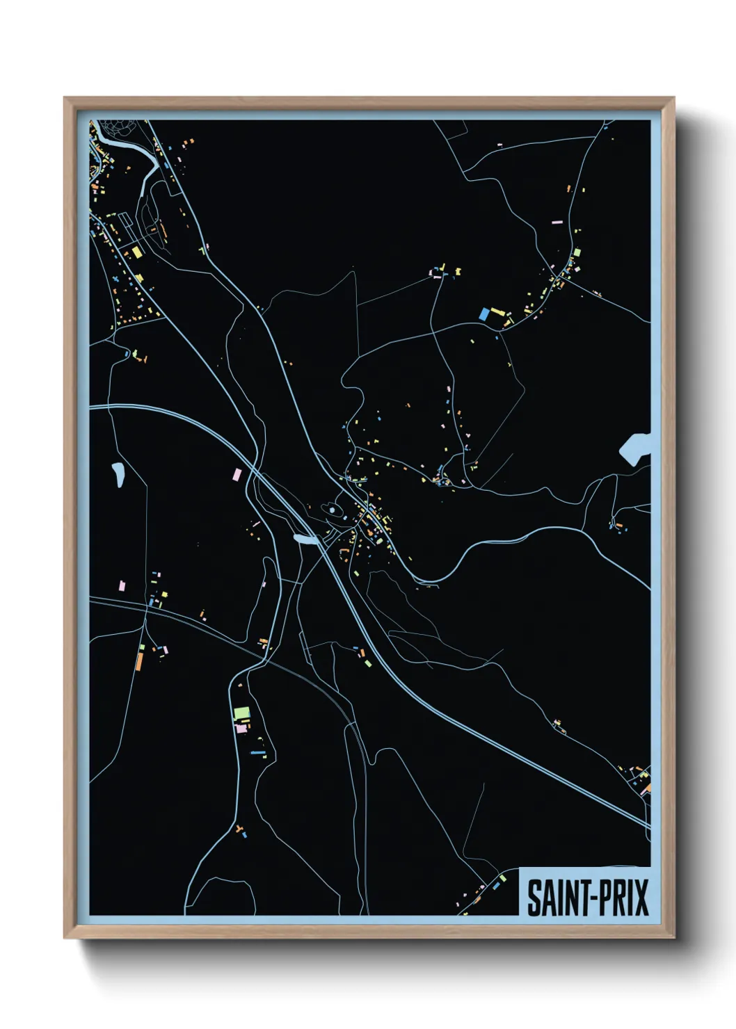 Une affiche de carte sur Saint-Prix