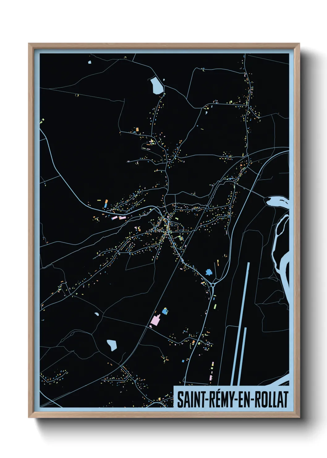 Une affiche de carte sur Saint-Rémy-en-Rollat