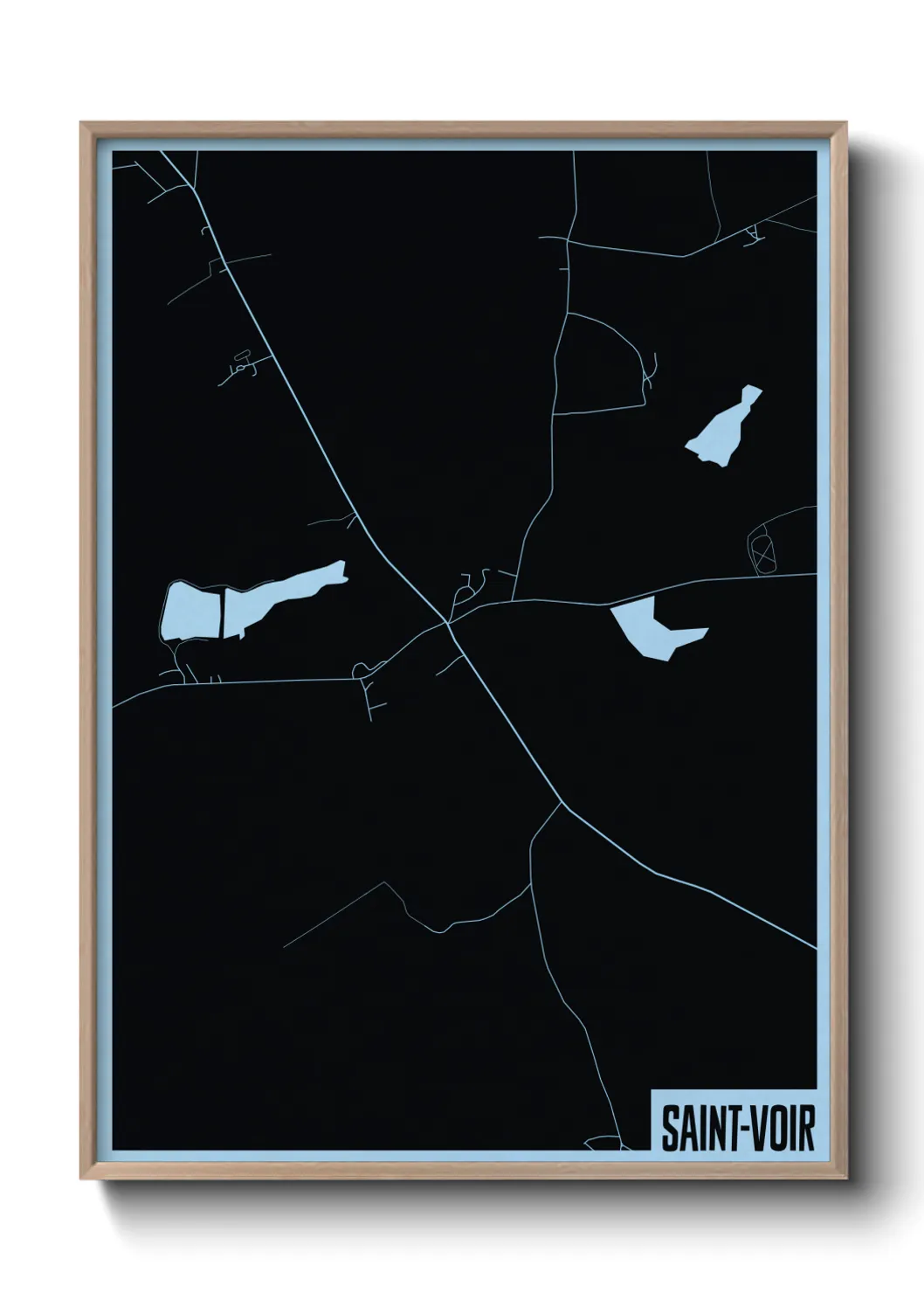 Une affiche de carte sur Saint-Voir