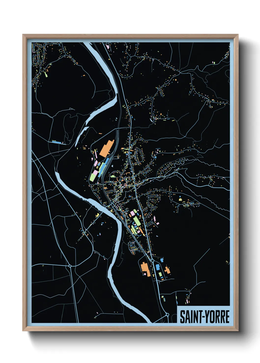 Une affiche de carte sur Saint-Yorre