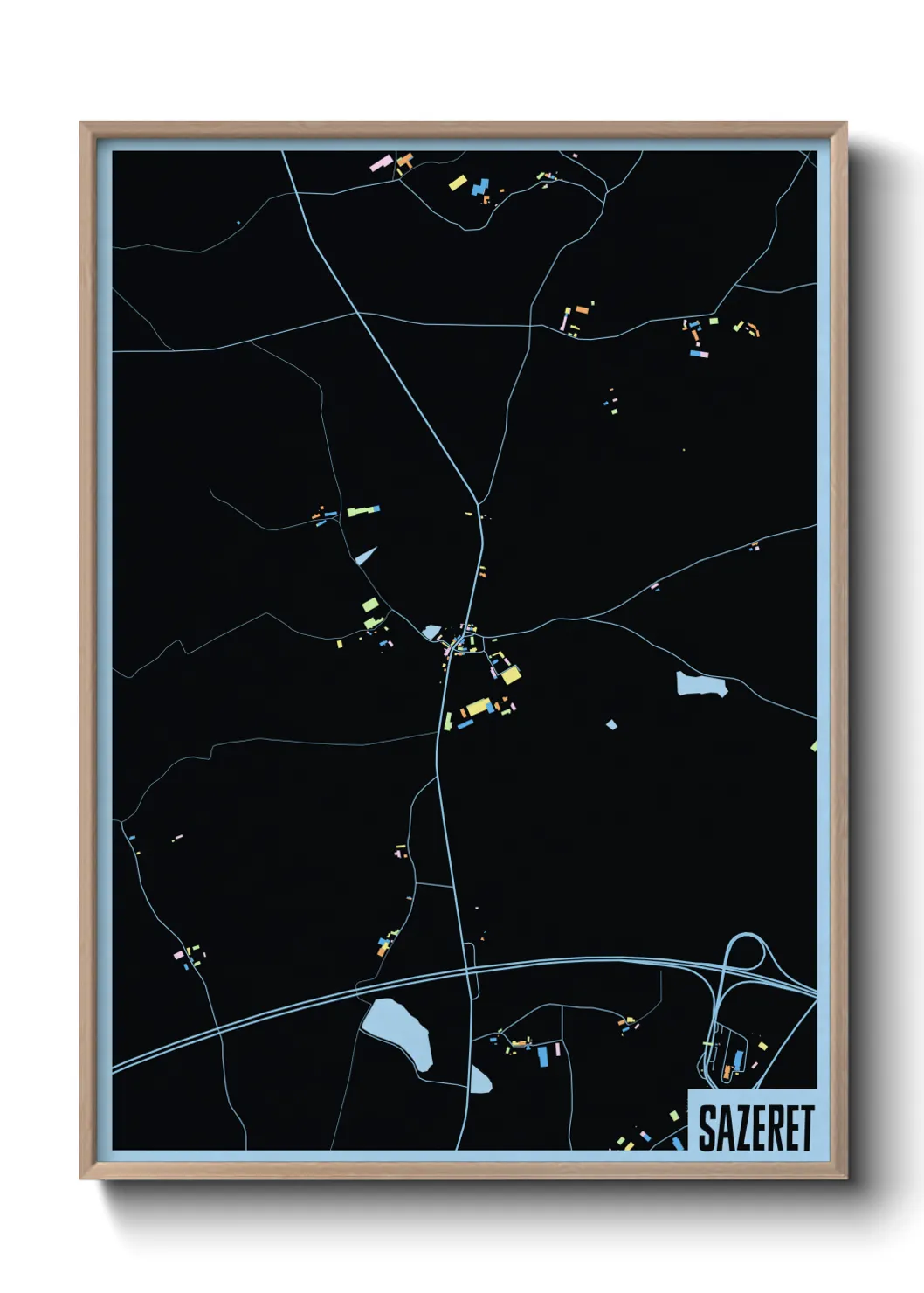 Une affiche de carte sur Sazeret