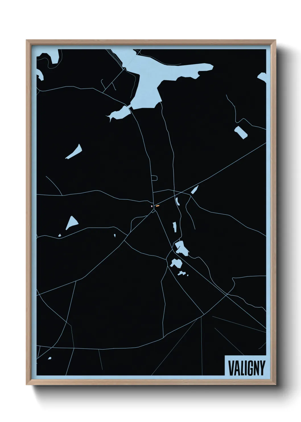 Une affiche de carte sur Valigny