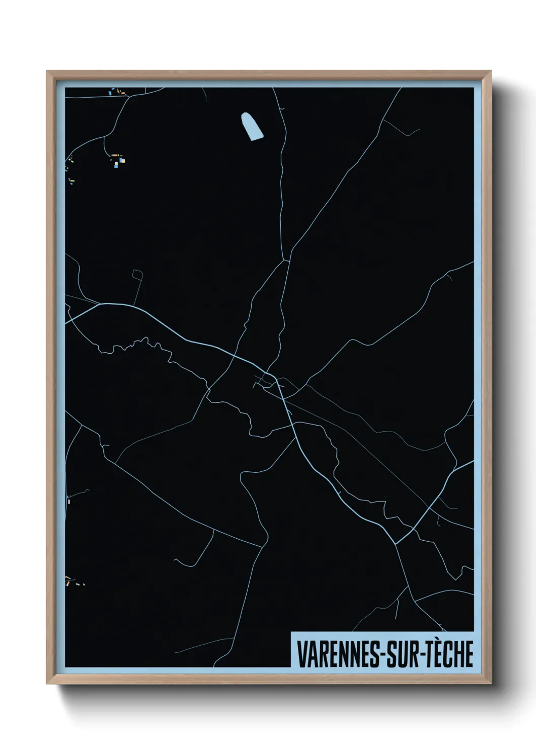 Une affiche de carte sur Varennes-sur-Tèche