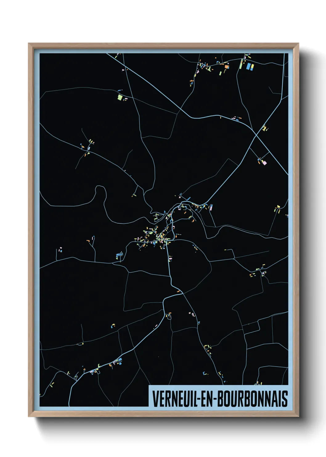 Une affiche de carte sur Verneuil-en-Bourbonnais