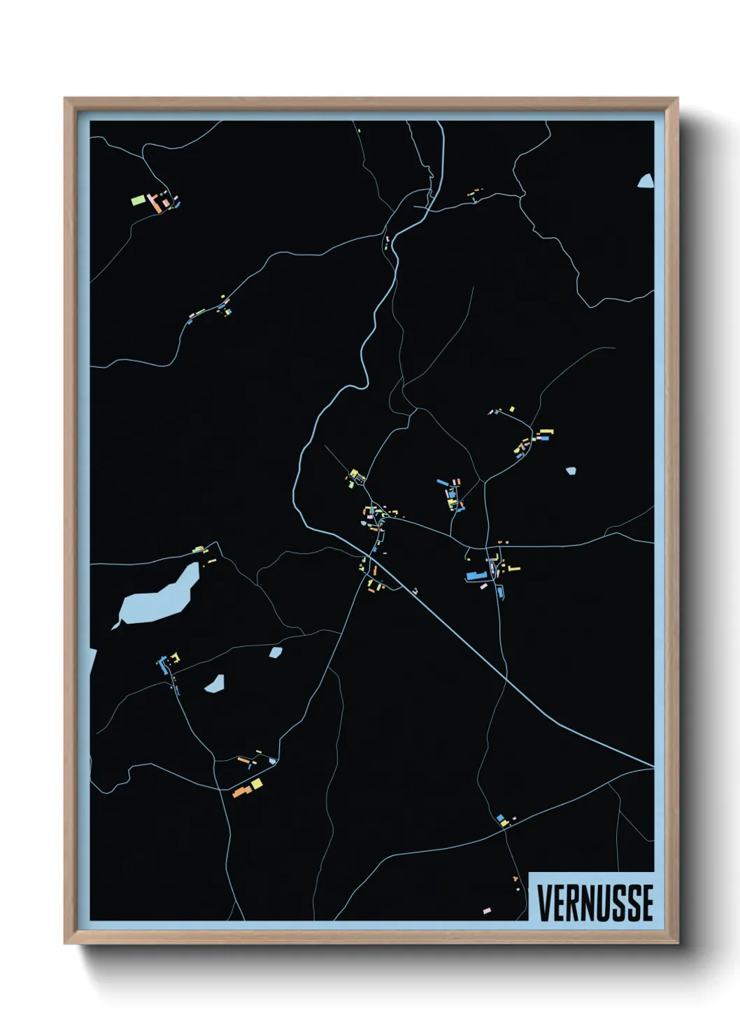 Une affiche de carte sur Vernusse