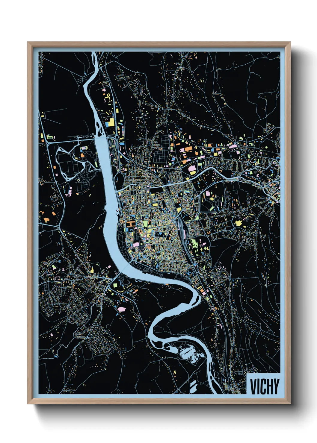 Une affiche de carte sur Vichy