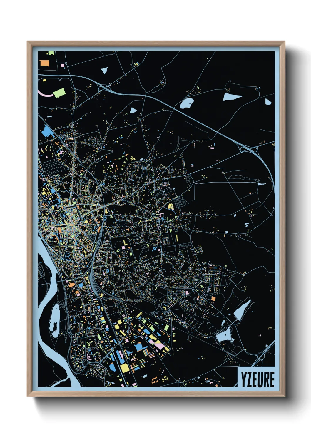 Une affiche de carte sur Yzeure