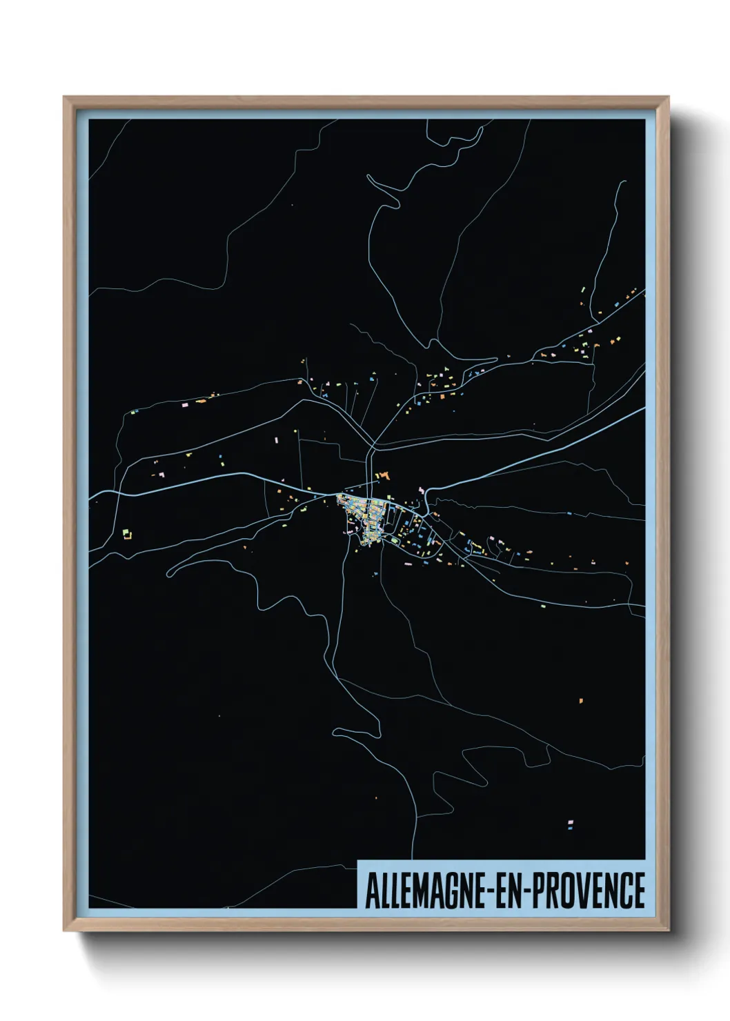 Une affiche de carte sur Allemagne-en-Provence