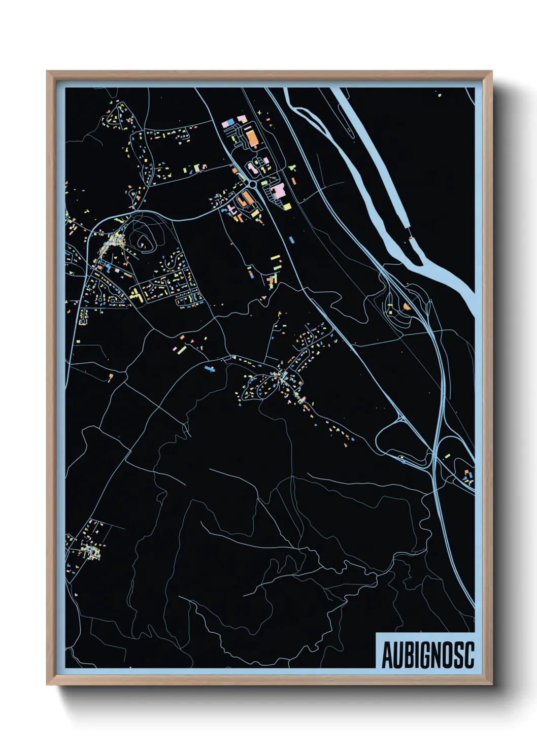 Une affiche de carte sur Aubignosc