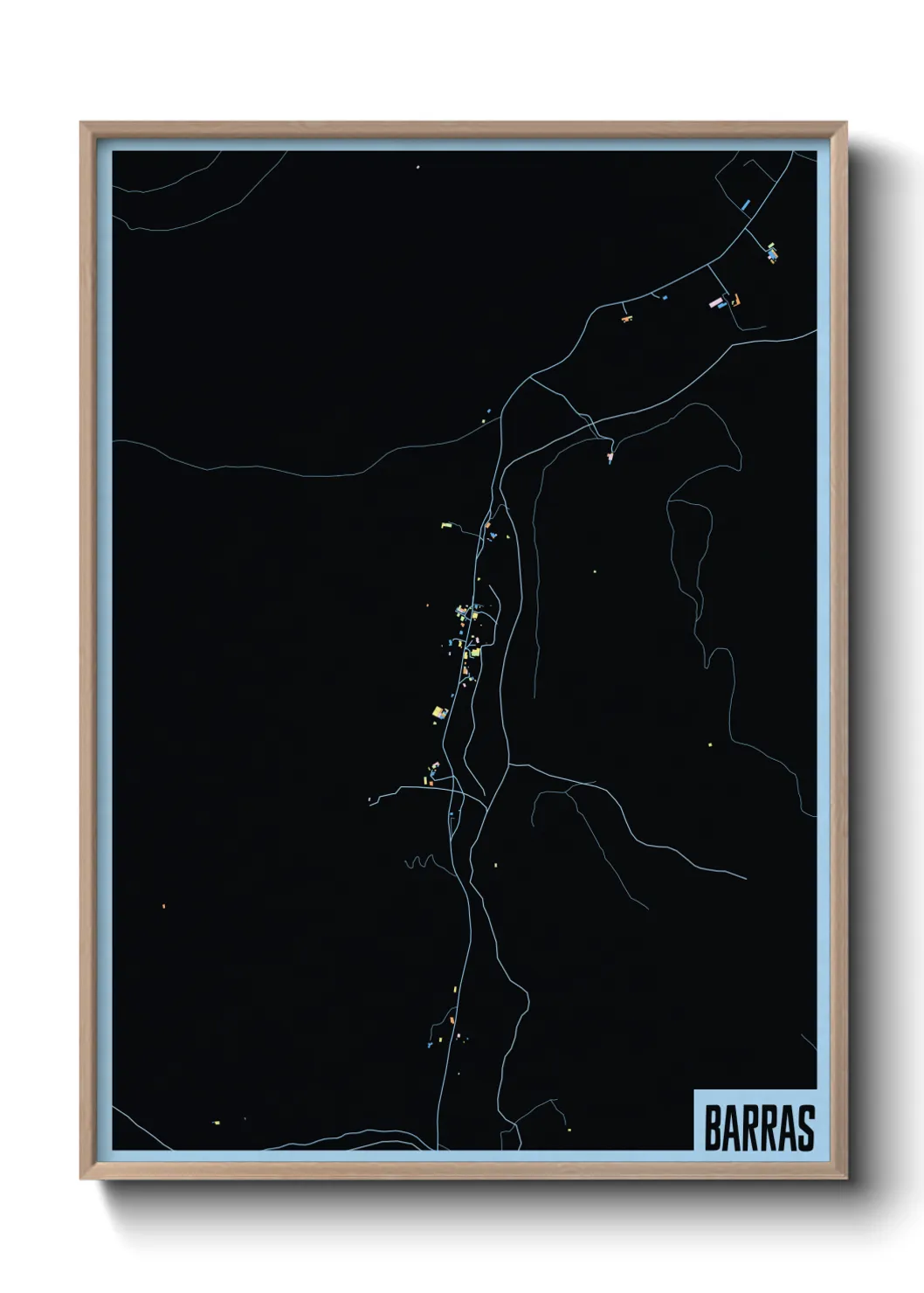 Une affiche de carte sur Barras