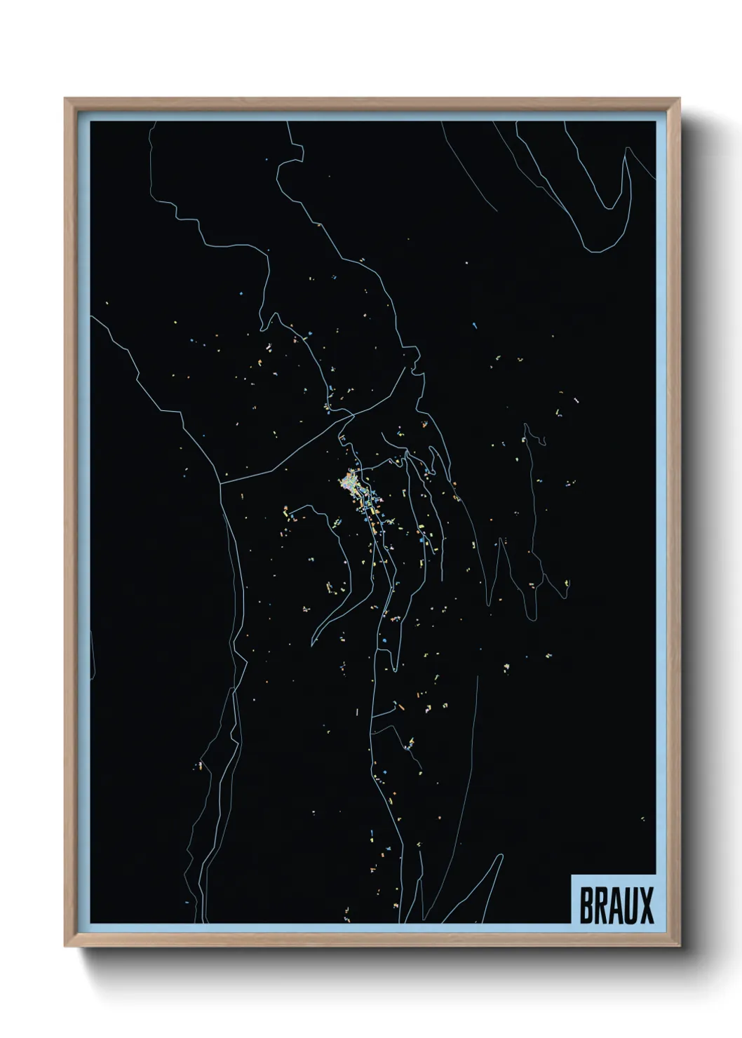 Une affiche de carte sur Braux