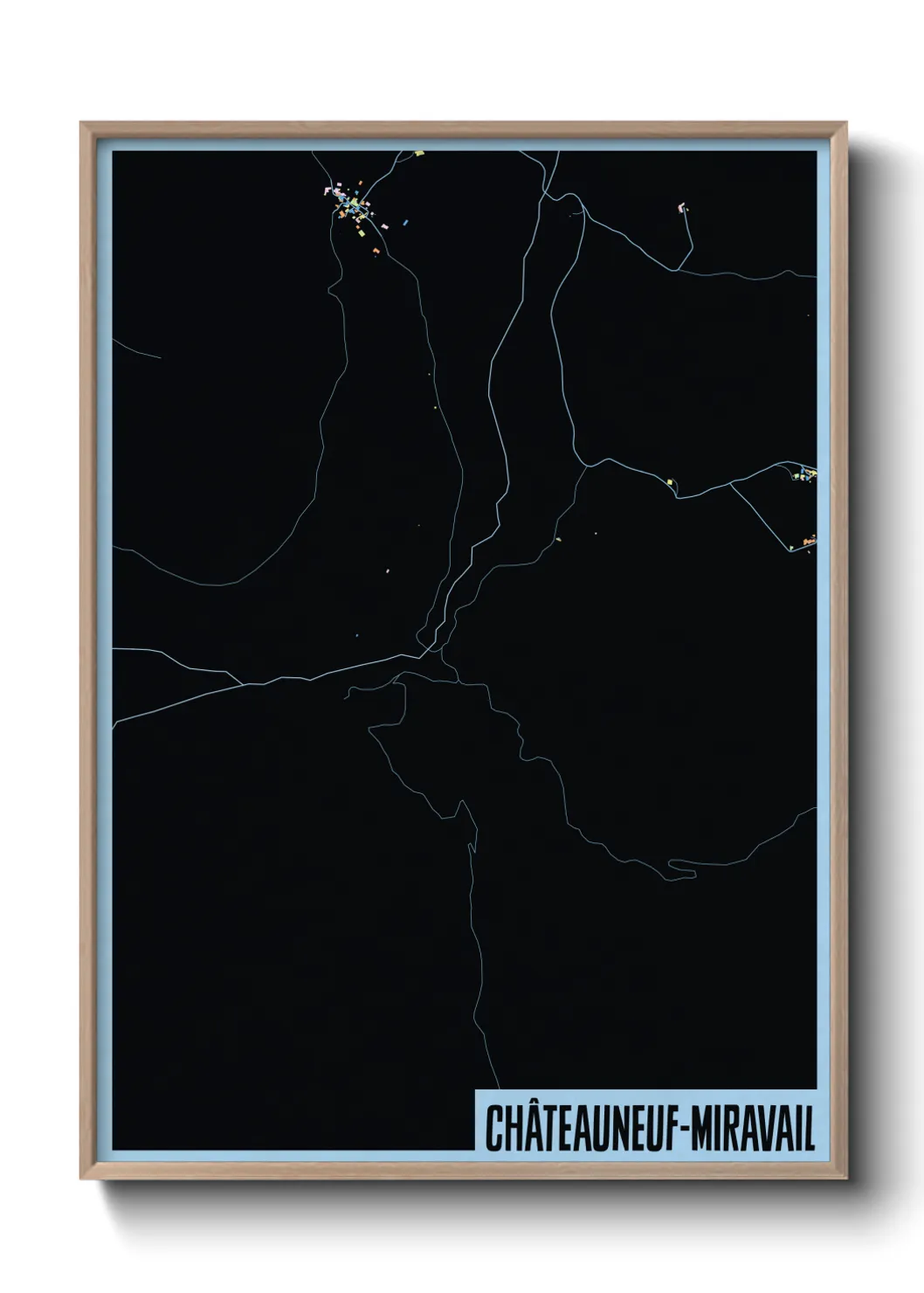 Une affiche de carte sur Châteauneuf-Miravail