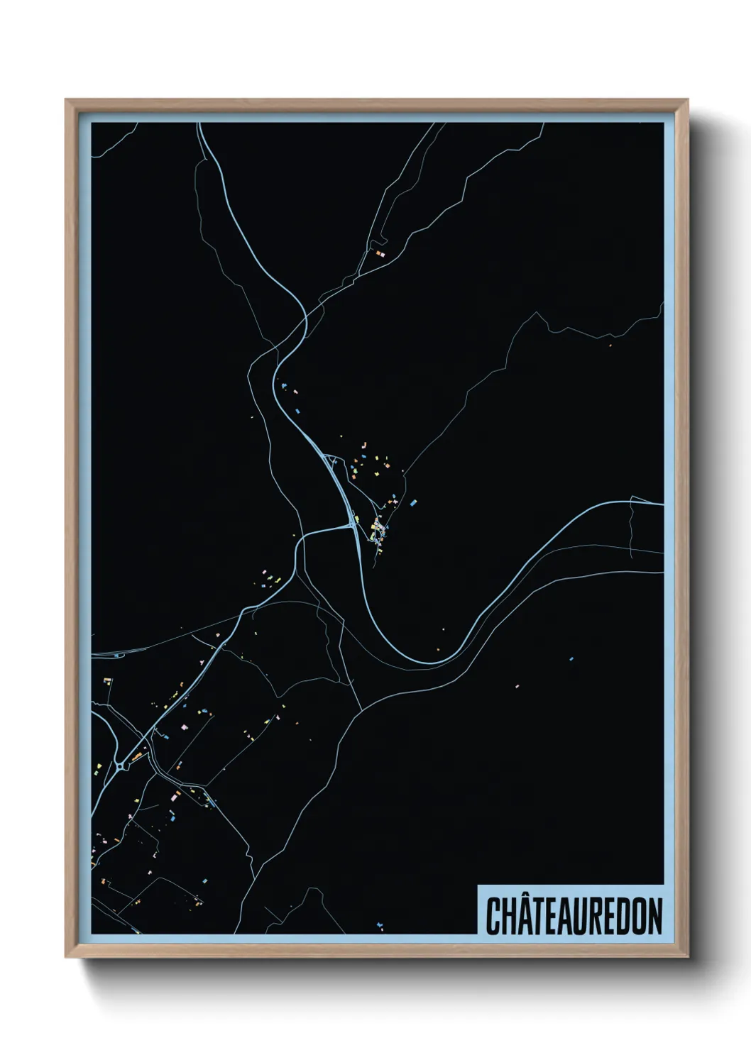 Une affiche de carte sur Châteauredon