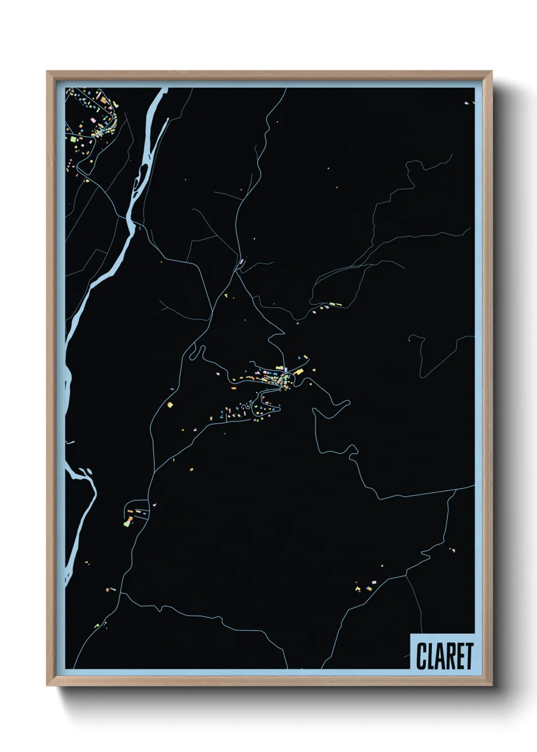 Une affiche de carte sur Claret