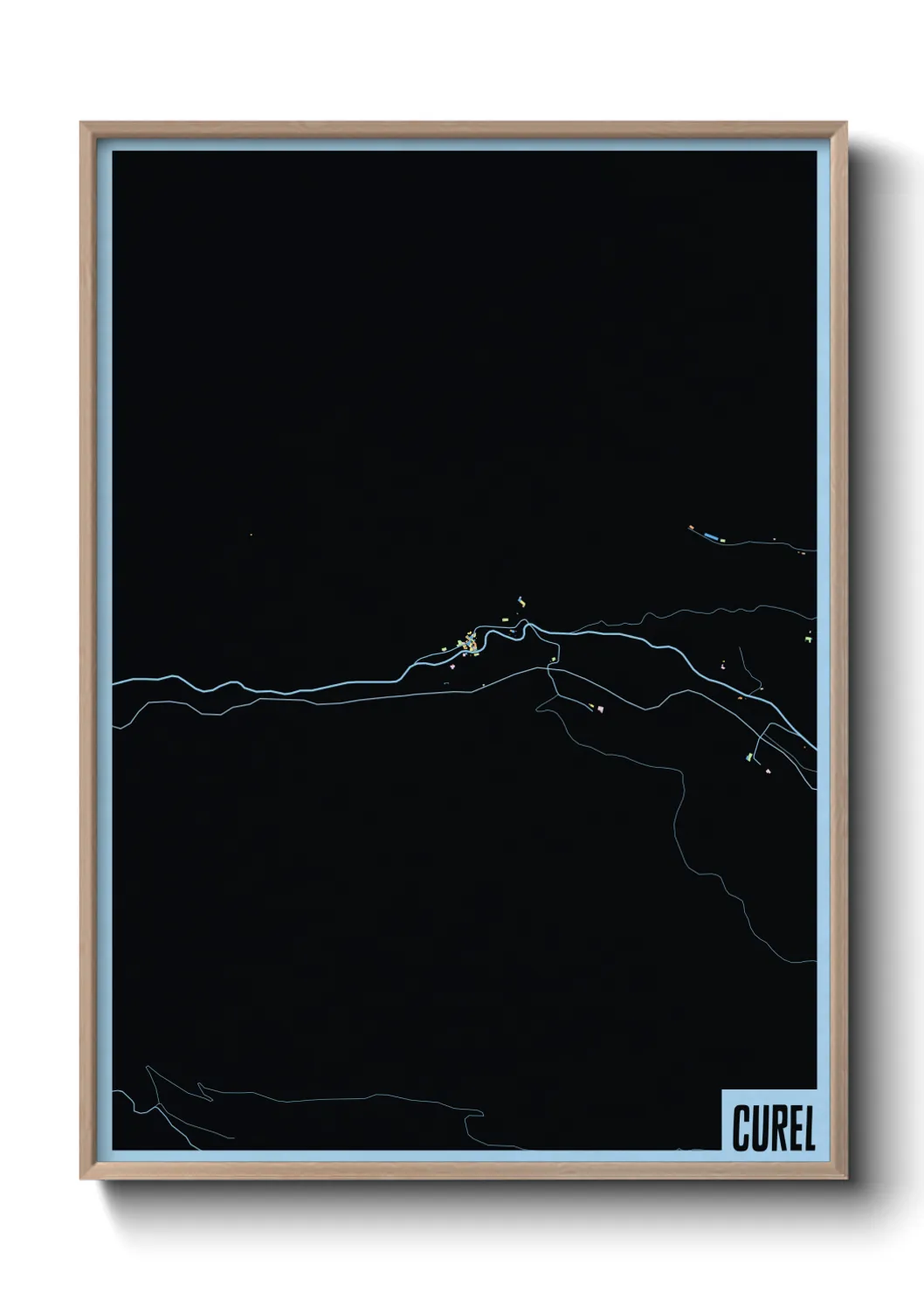 Une affiche de carte sur Curel