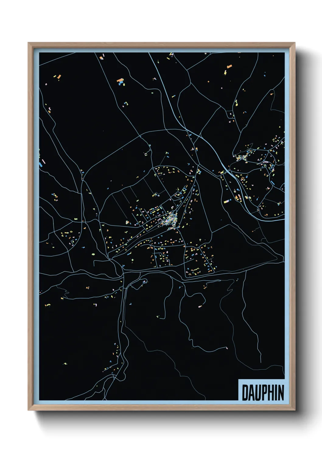 Une affiche de carte sur Dauphin