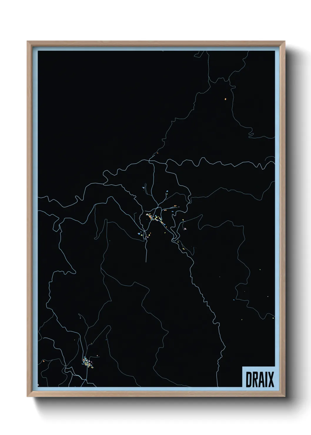 Une affiche de carte sur Draix