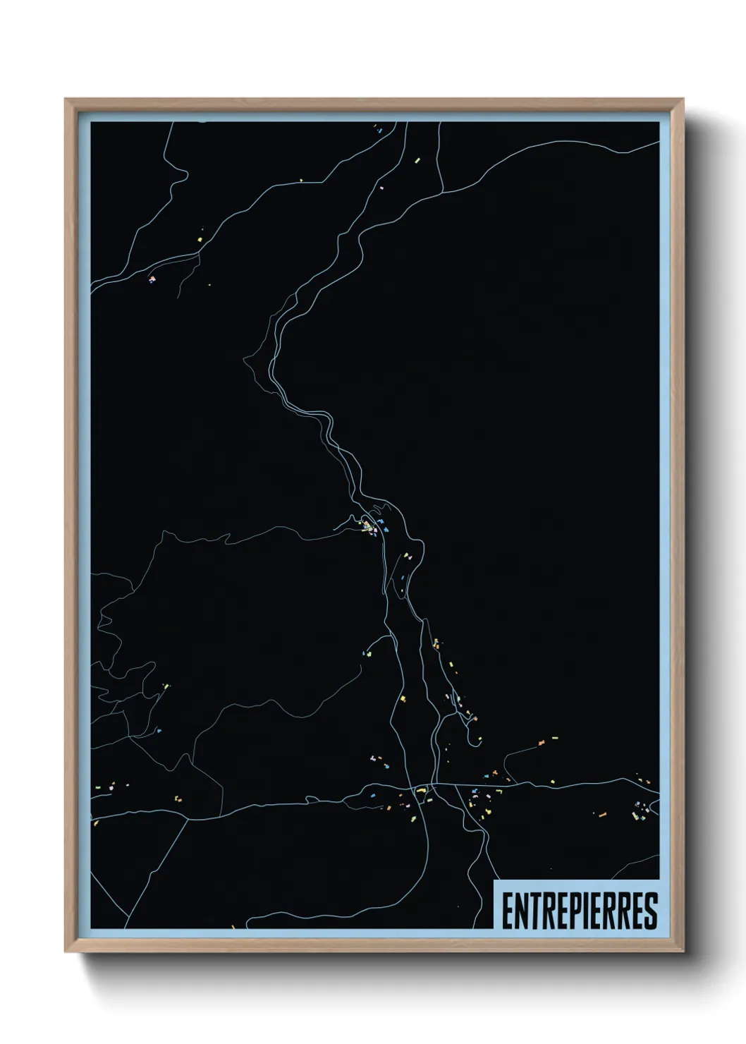 Une affiche de carte sur Entrepierres